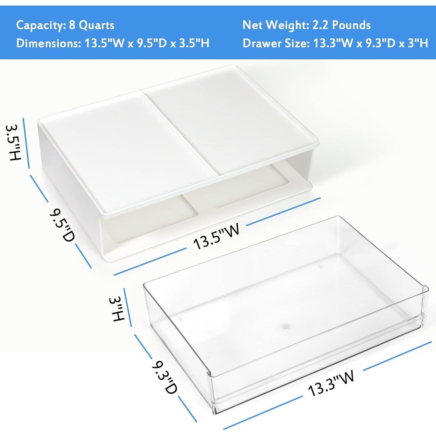Organizador de Escritorio Harhana HDH002 - Cajón Apilable Blanco