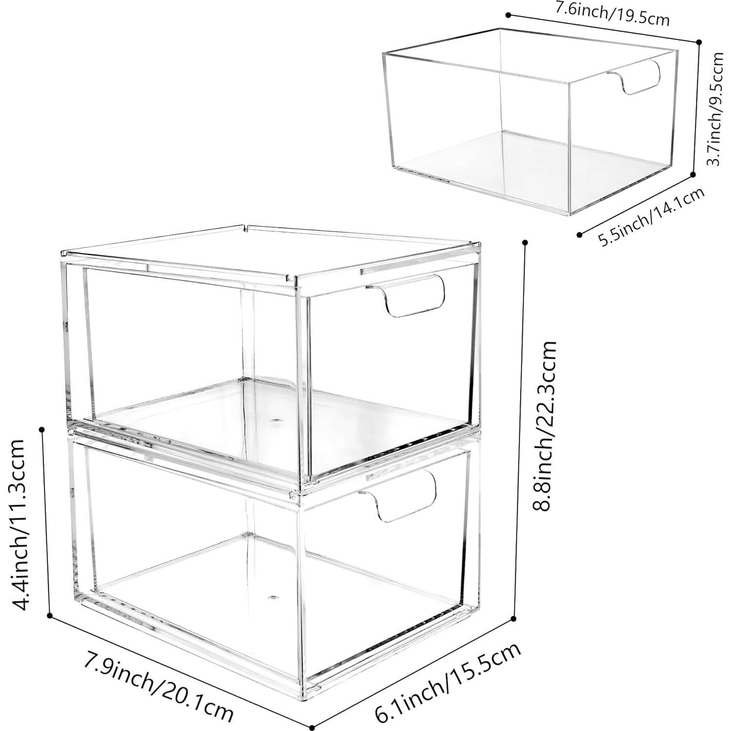 Organizador de Cajones Apilable ¡Sí! Fresco 2 Unidades Acrílico