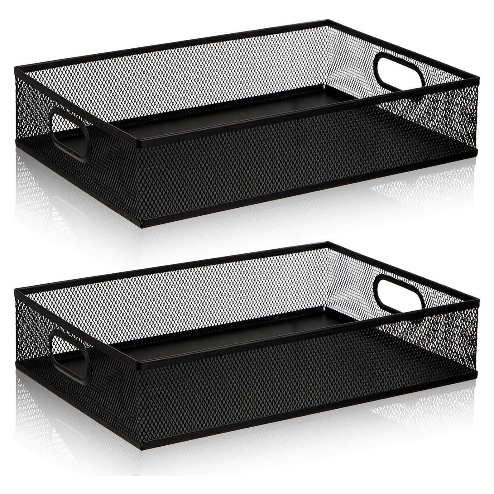 Organizador de Cajón de Escritorio Elsjoy 2 Piezas Metal Negro