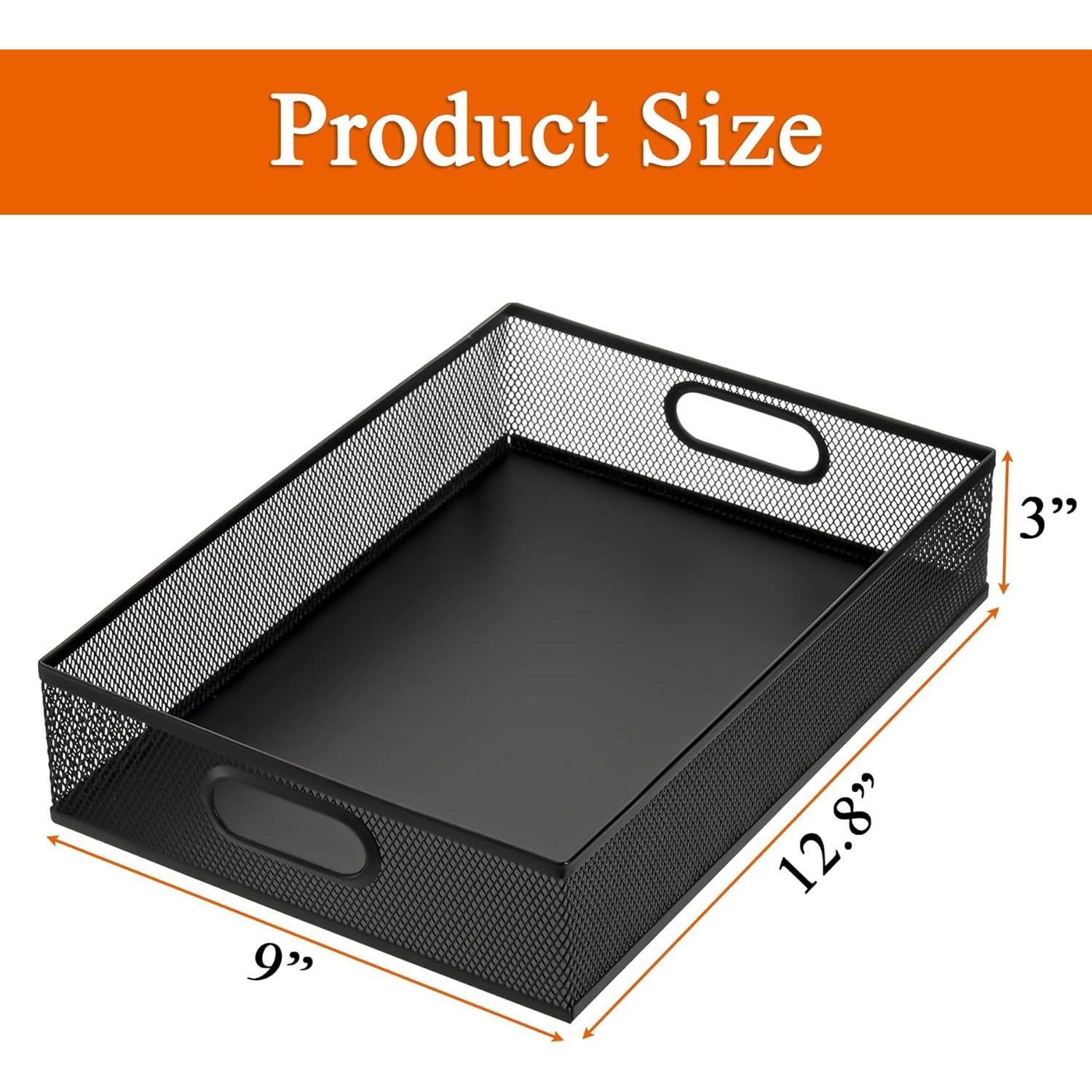 Organizador de Cajón de Escritorio Elsjoy 2 Piezas Metal Negro