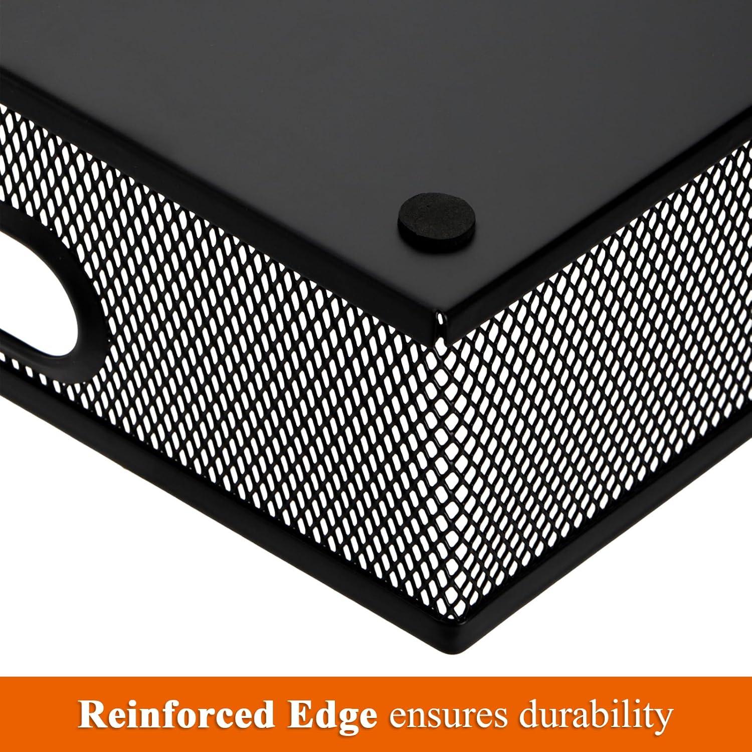 Organizador de Cajón de Escritorio Elsjoy 2 Piezas Metal Negro