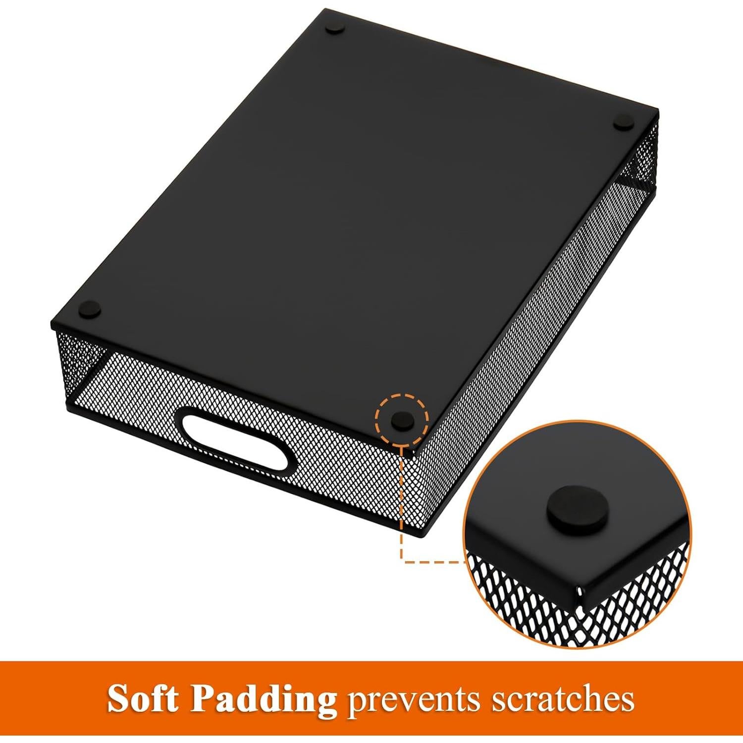 Organizador de Cajón de Escritorio Elsjoy 2 Piezas Metal Negro