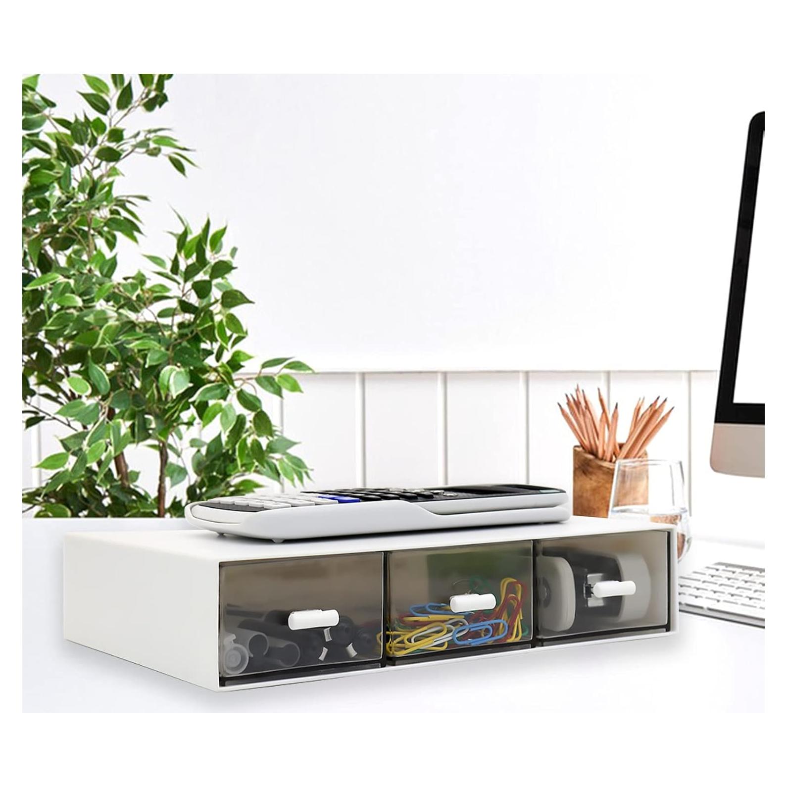 Organizador de Escritorio Daoeny Blanco 3 Cajones Apilable