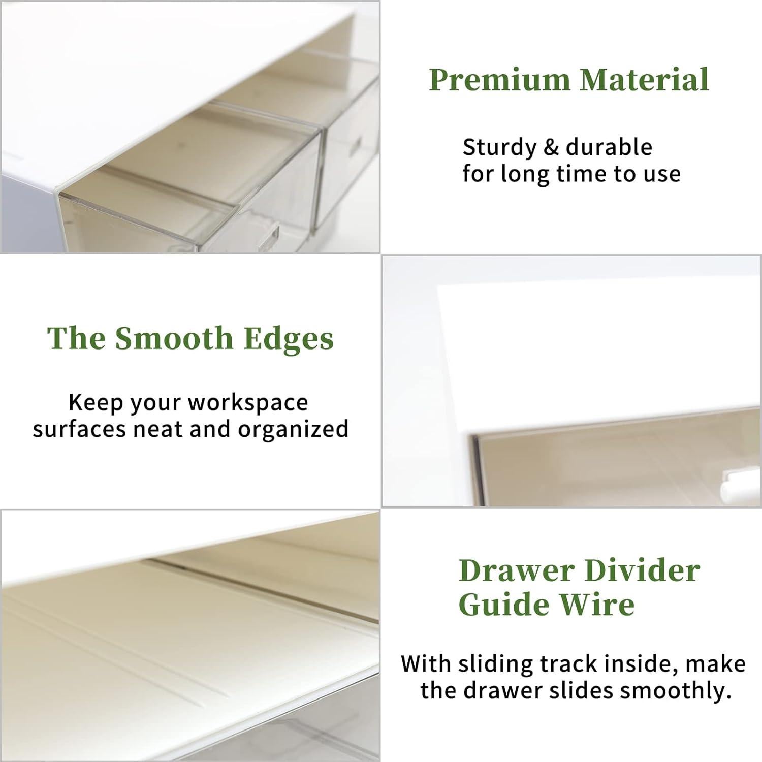 Organizador de Escritorio Daoeny Blanco 3 Cajones Apilable