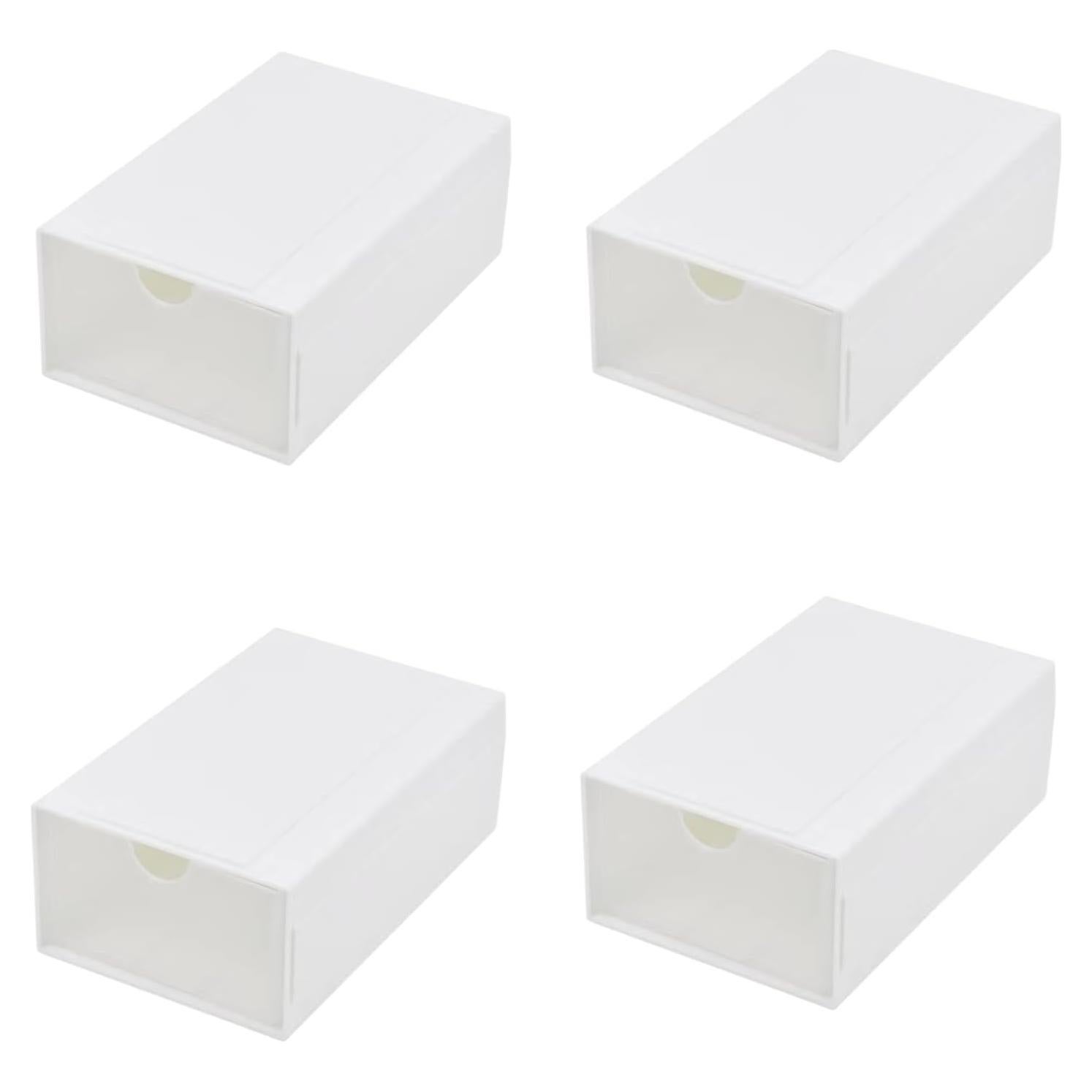 Organizador de Escritorio Feadily 4 Cajones Transparentes Blanco