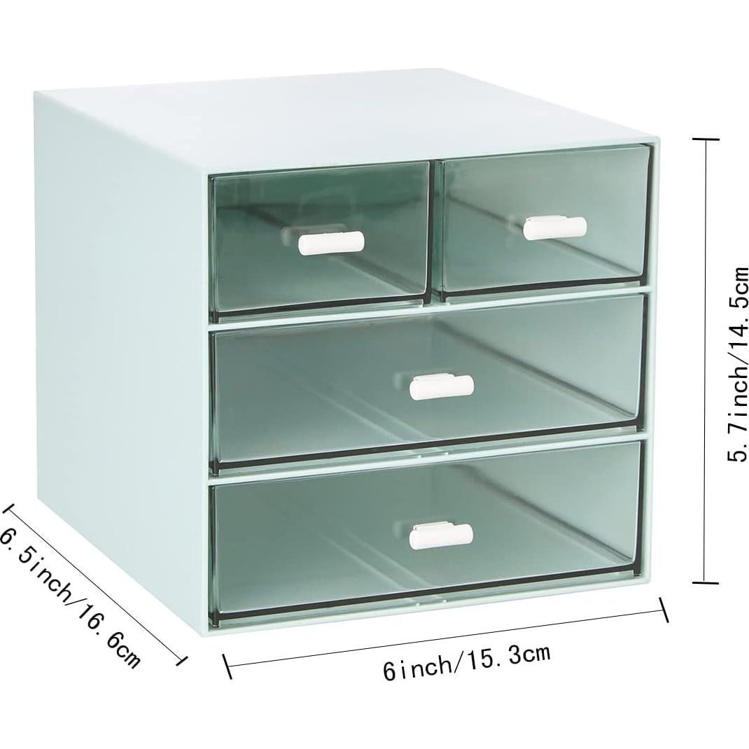 Organizador de Escritorio LETURE con 4 Cajones Plástico Azul