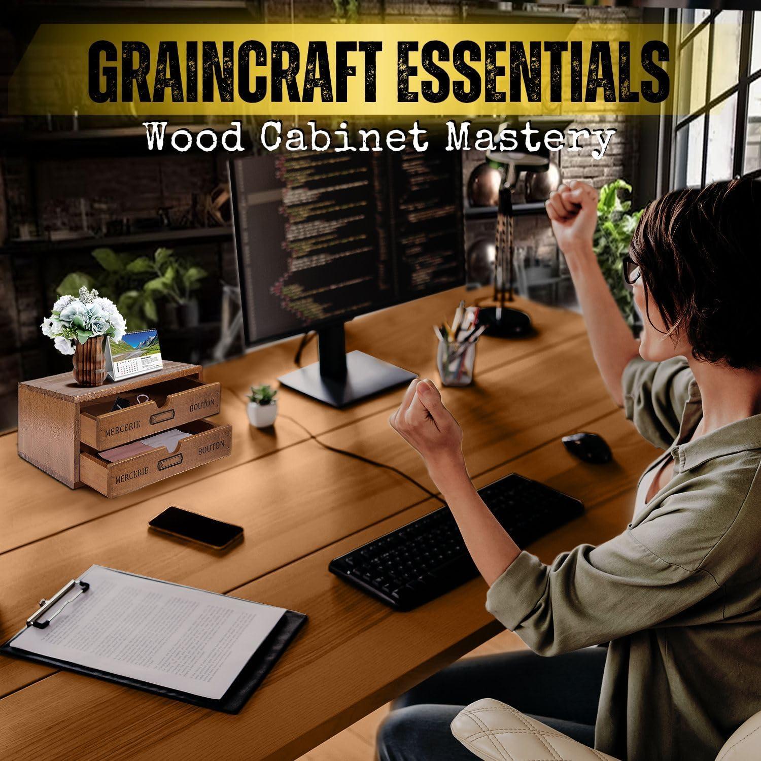 Organizador de Escritorio de Madera Flexzion con 2 Cajones