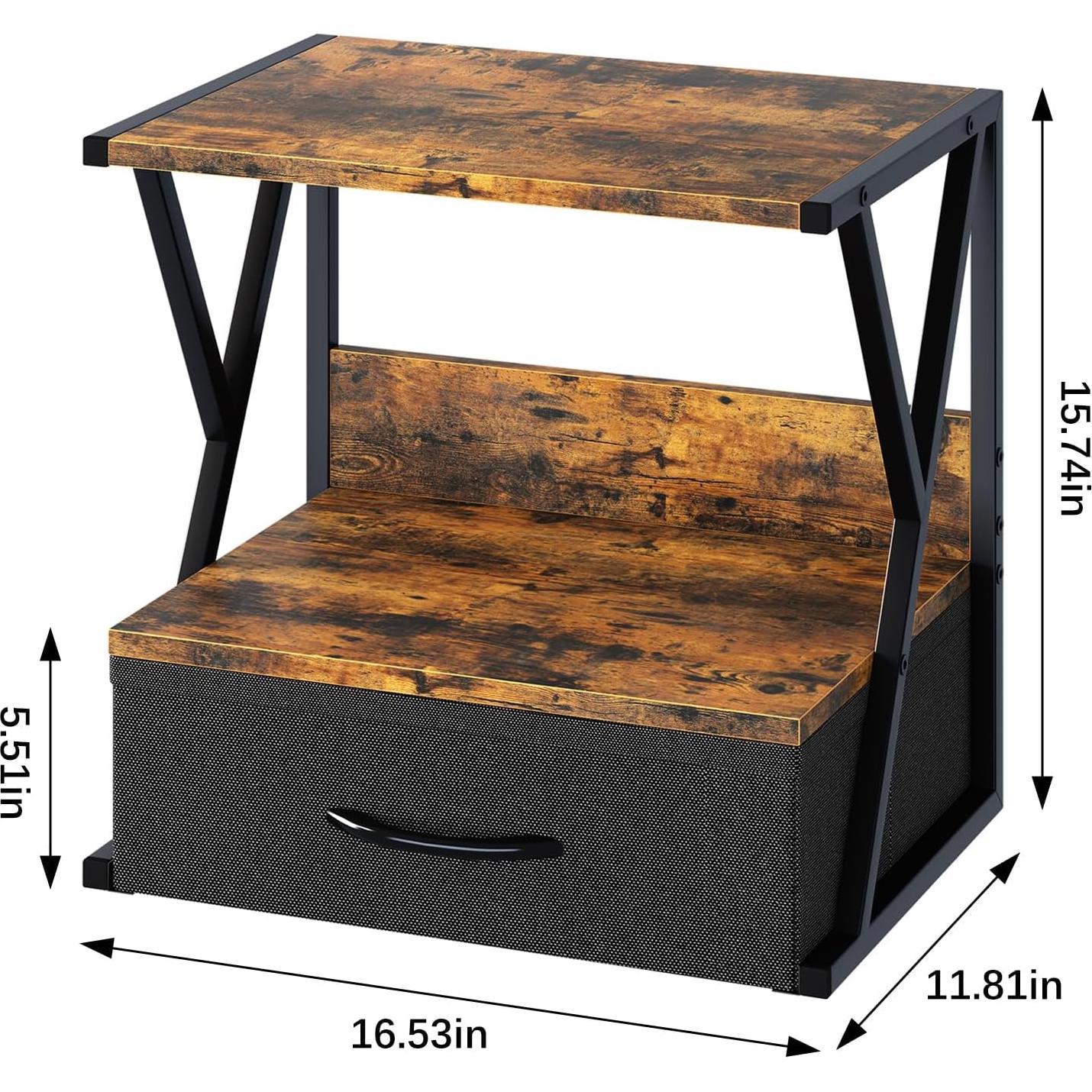 Soporte para Impresora aboxoo con Cajón de Almacenamiento 42x30x40cm