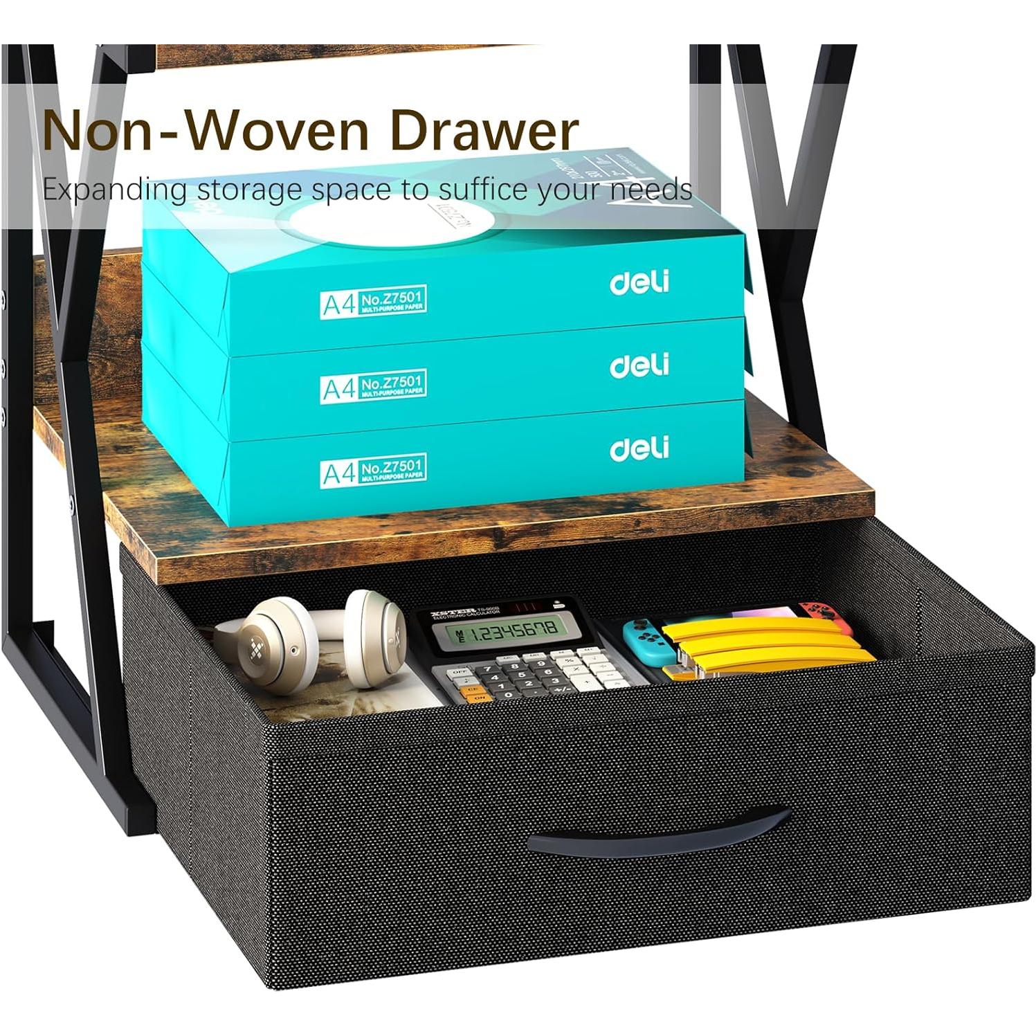 Soporte para Impresora aboxoo con Cajón de Almacenamiento 42x30x40cm