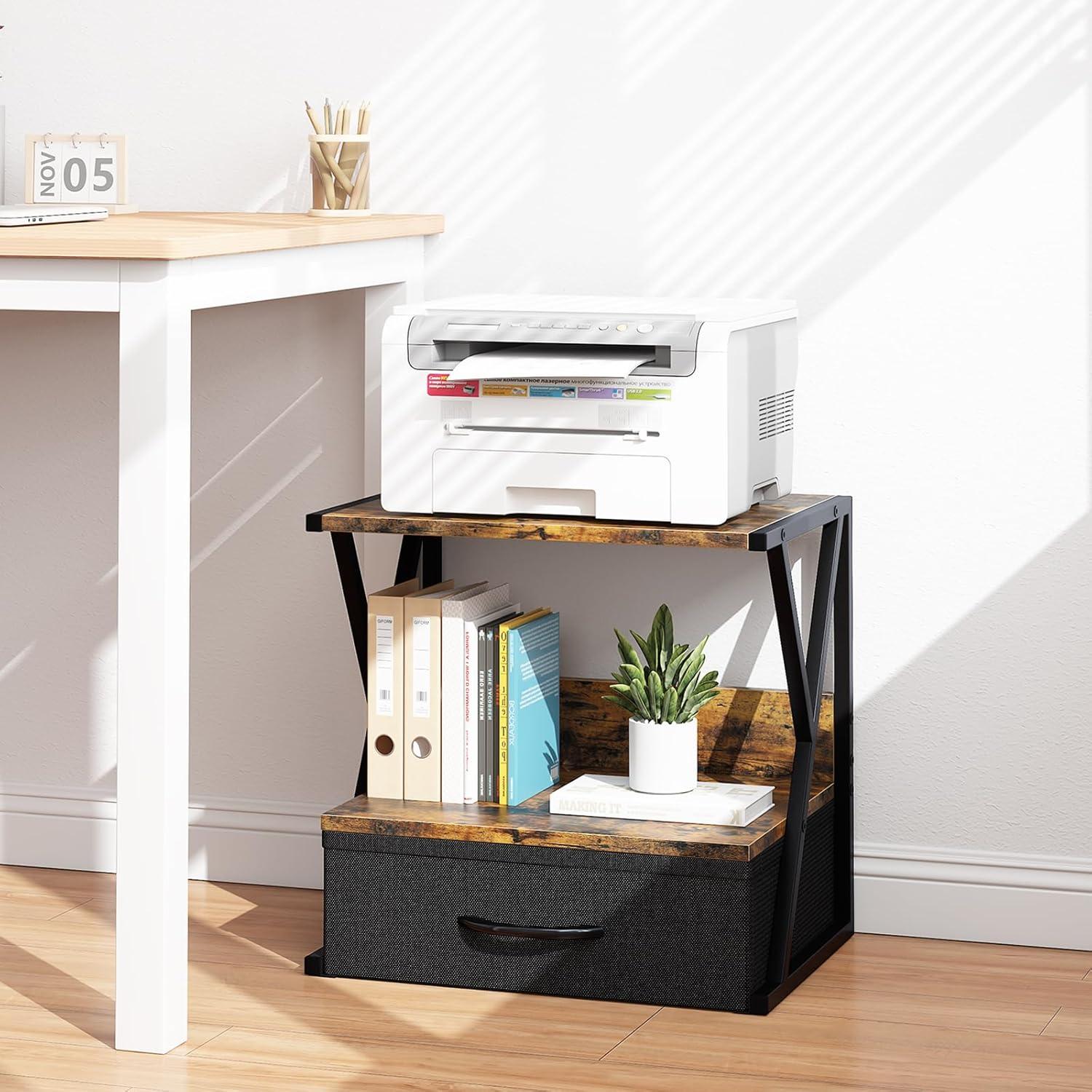 Soporte para Impresora aboxoo con Cajón de Almacenamiento 42x30x40cm