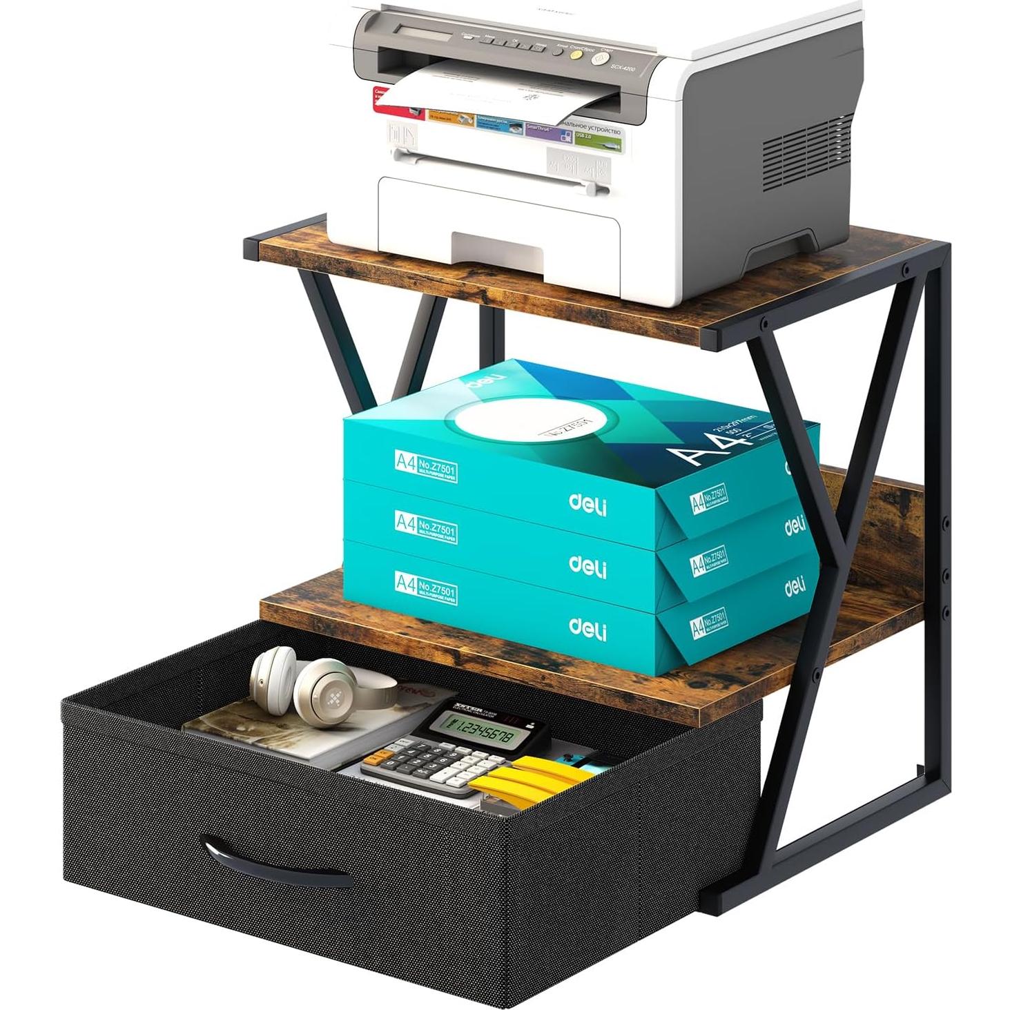 Soporte para Impresora aboxoo con Cajón de Almacenamiento 42x30x40cm