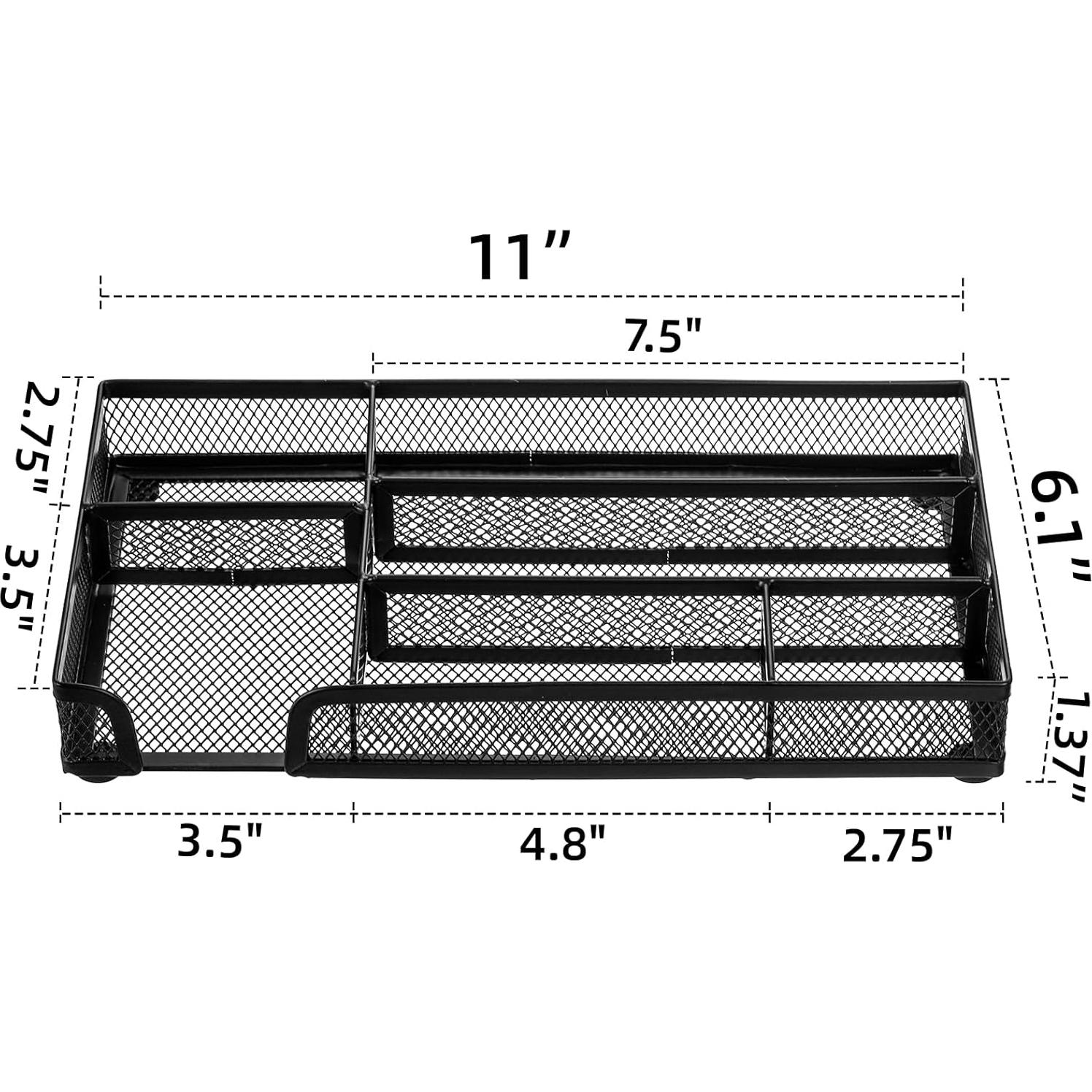 Organizadores de Cajón de Escritorio Noamus - 2 Piezas, Malla Metálica