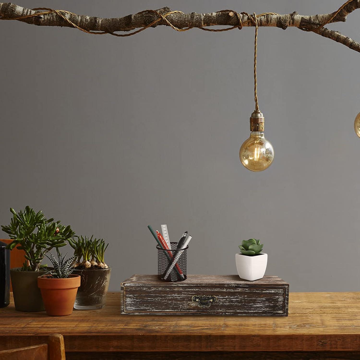 Organizador de Escritorio de Madera OKSQW Vintage 38.1x16.8cm