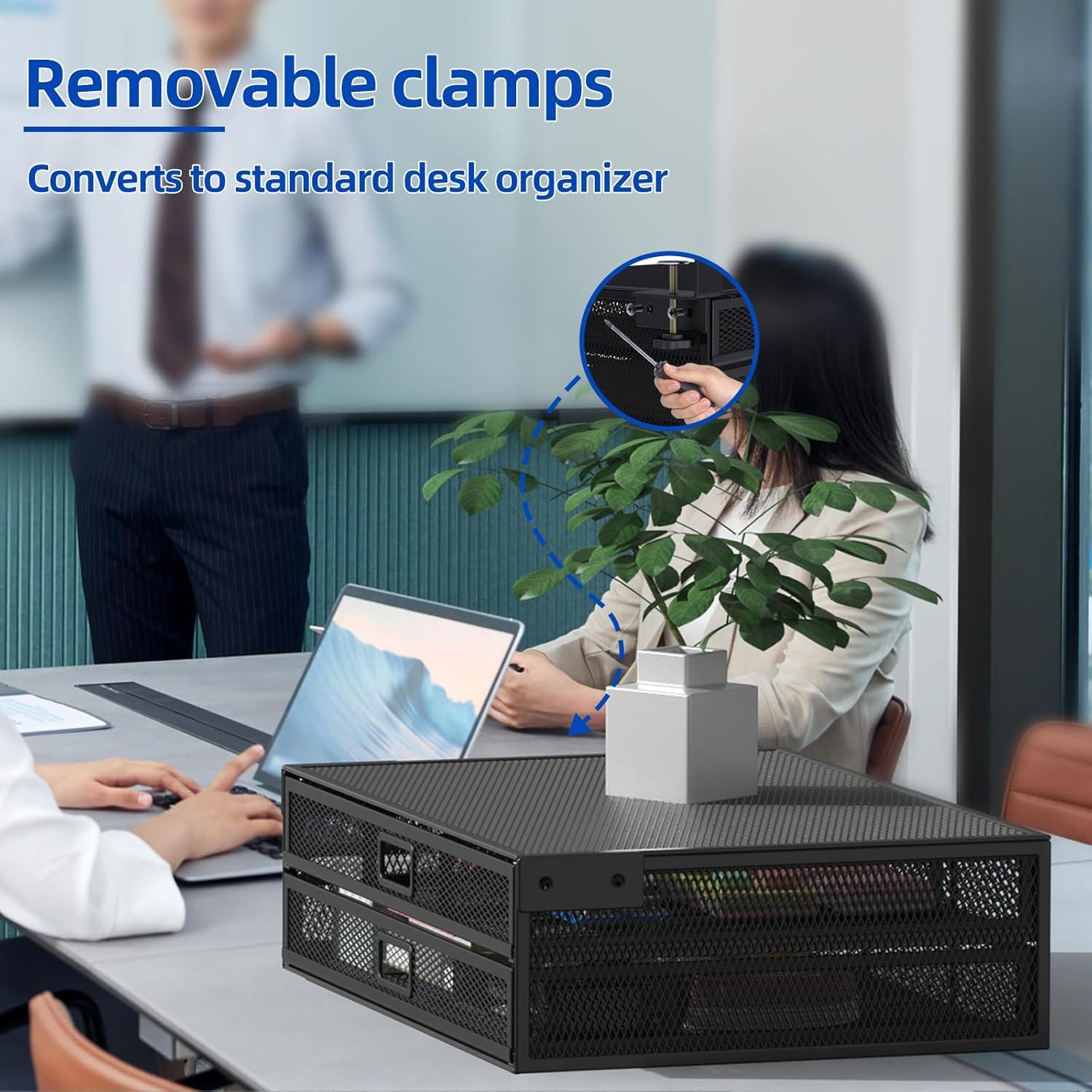 Organizador de Cajones Bajo Escritorio SRJZMLY Metal 2 Cajones