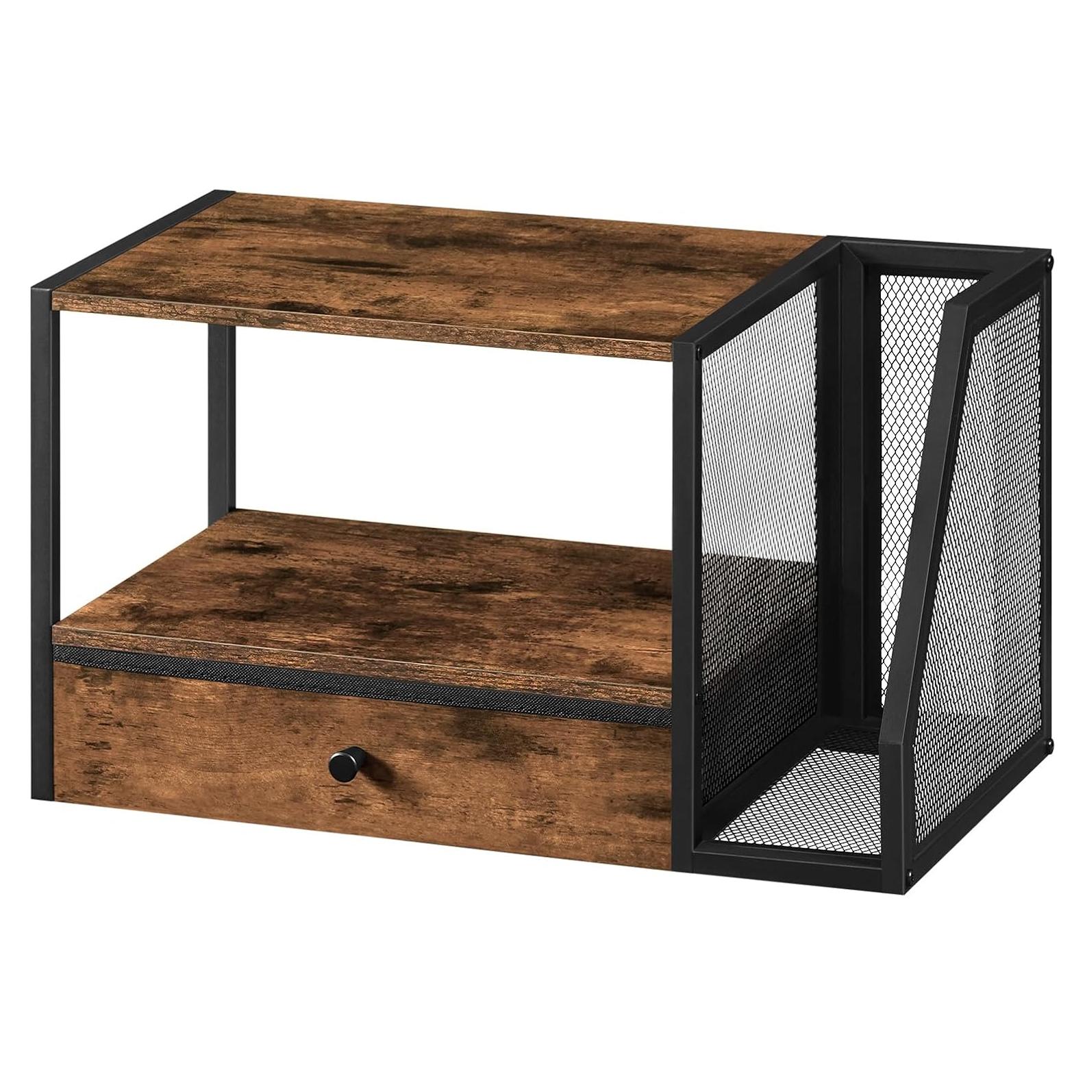 Soporte para Impresora MAHANCRIS 2 Niveles Marrón Rústico