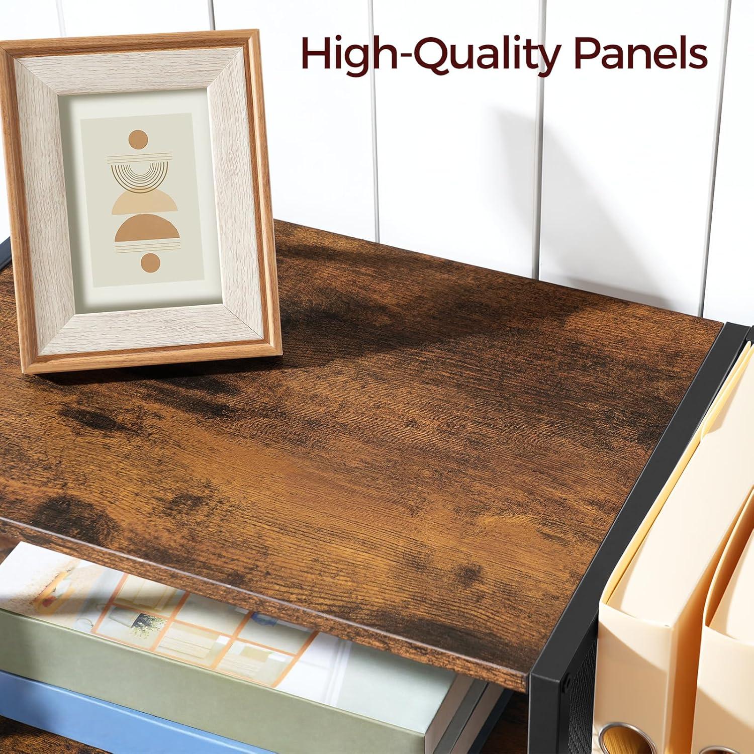 Soporte para Impresora MAHANCRIS 2 Niveles Marrón Rústico