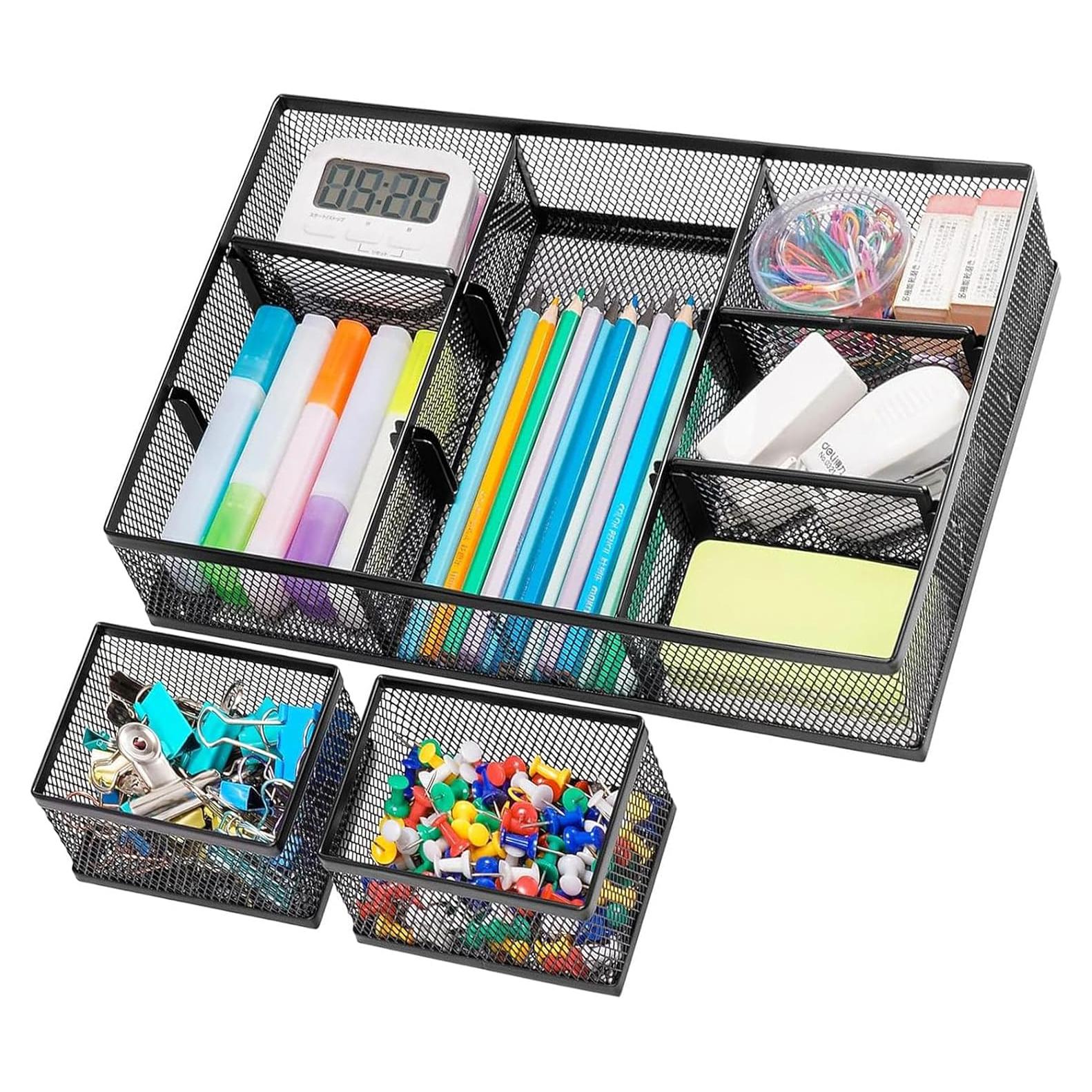 Organizador de Cajón Marbrasse Negro 3 Paquetes Ajustable