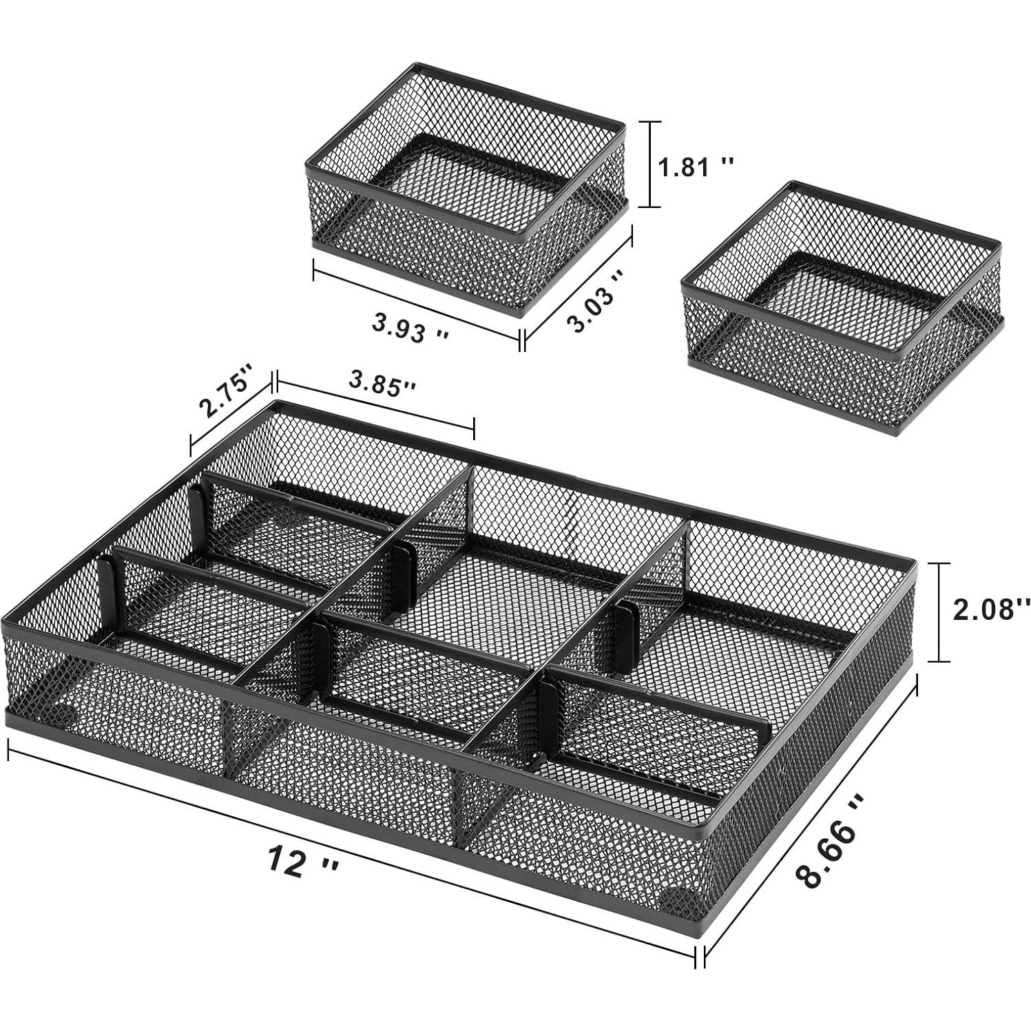 Organizador de Cajón Marbrasse Negro 3 Paquetes Ajustable
