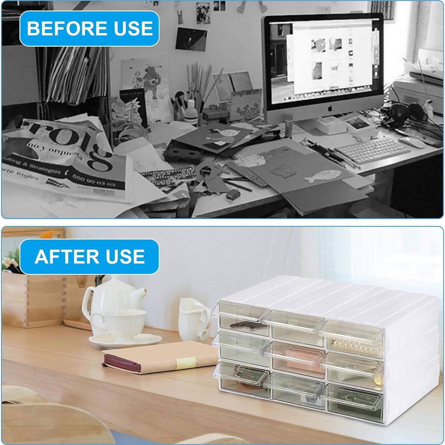 Organizador de Almacenamiento Voittozege 9 Cajones Plástico Blanco