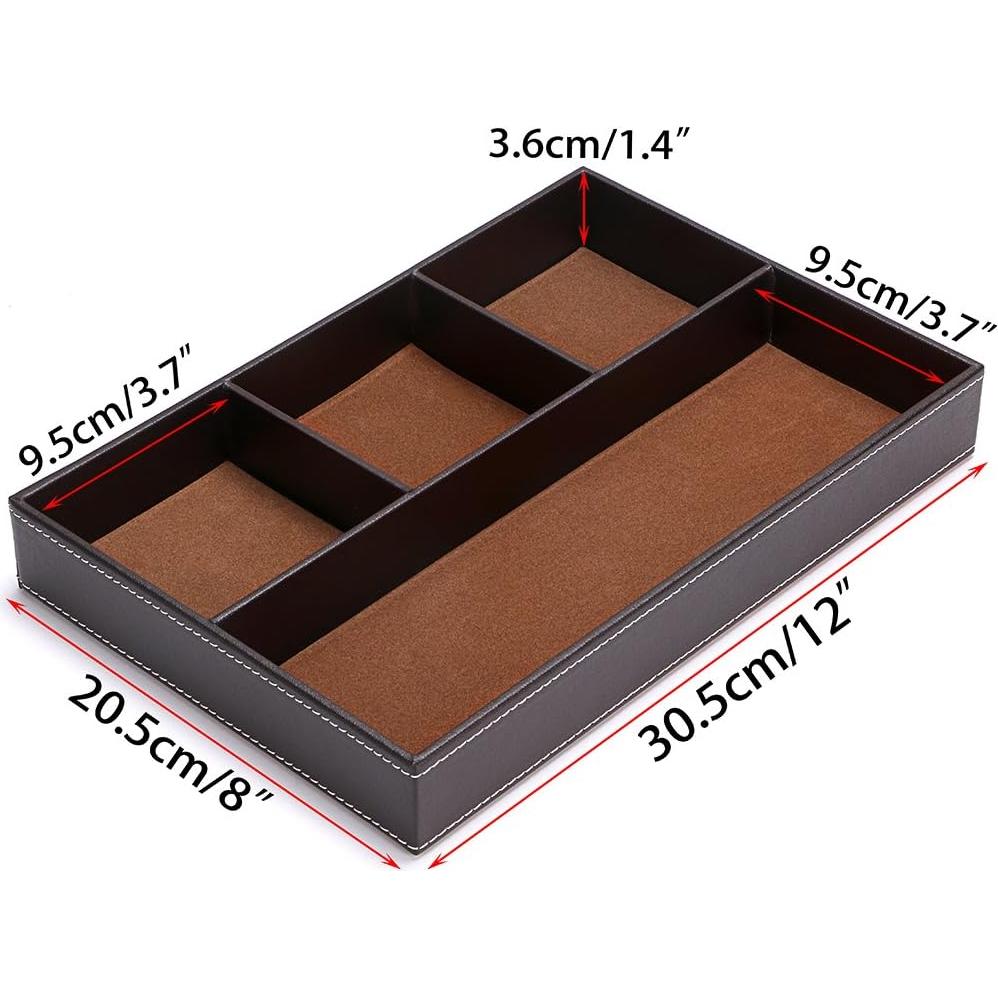 Organizador de Cajón de Escritorio BTSKY de Cuero PU 4 Compartimentos