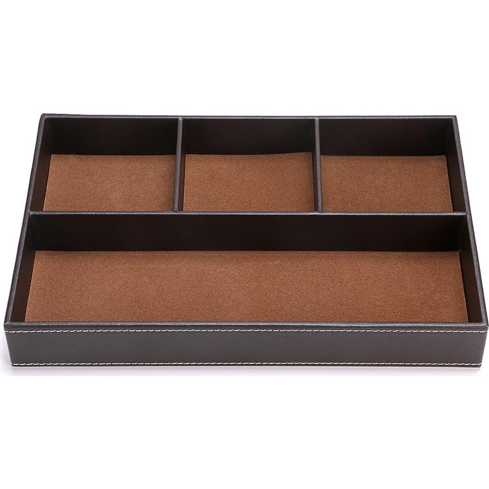 Organizador de Cajón de Escritorio BTSKY de Cuero PU 4 Compartimentos