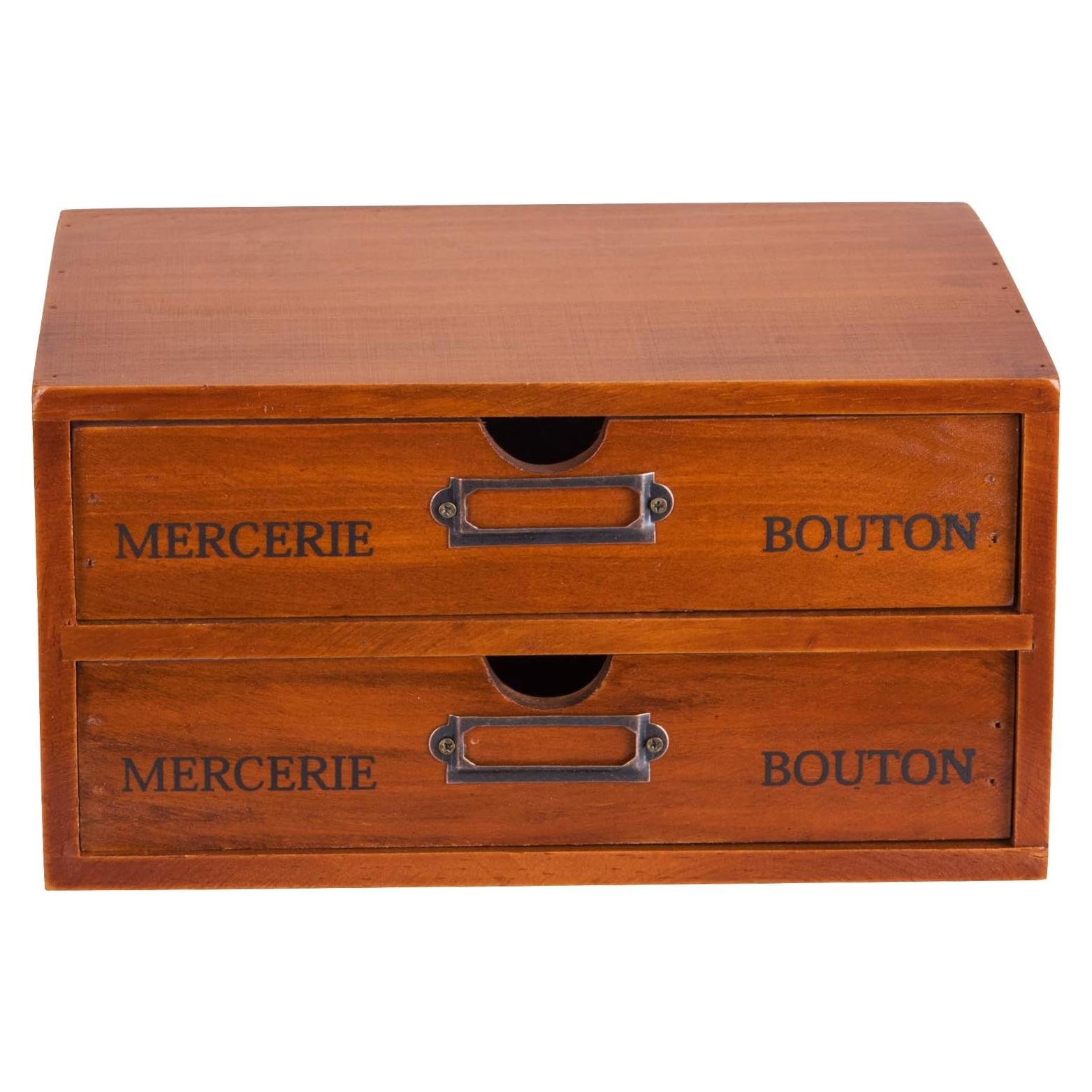 Organizador de Escritorio de Madera Primo Supply con 2 Cajones