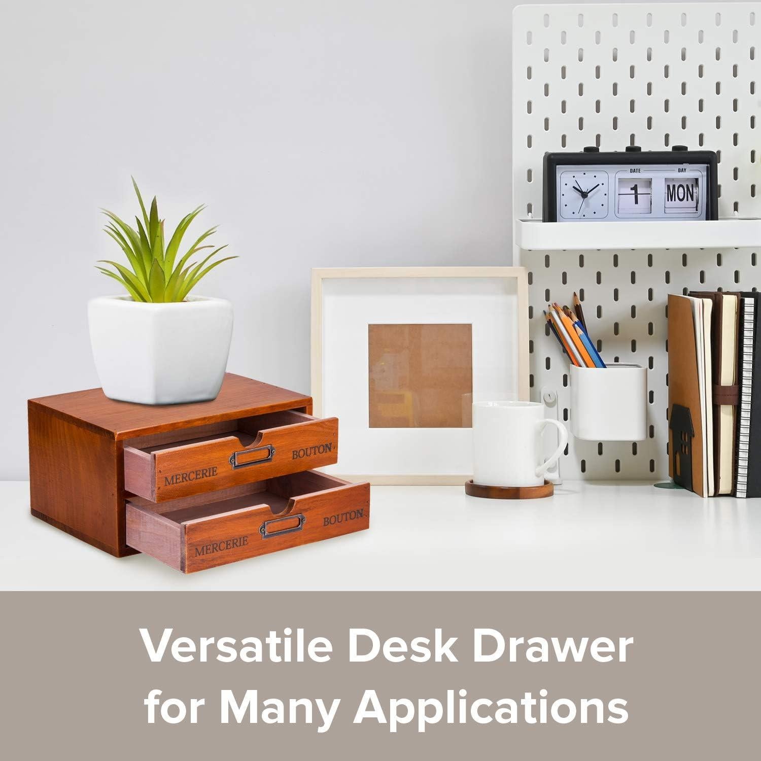 Organizador de Escritorio de Madera Primo Supply con 2 Cajones