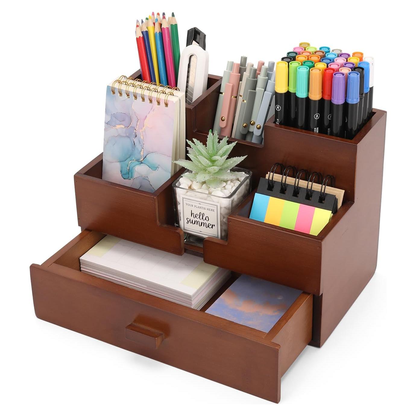 Organizador de Escritorio de Bambú Charmlife 3 Niveles 25.4x17.8x14.5 cm