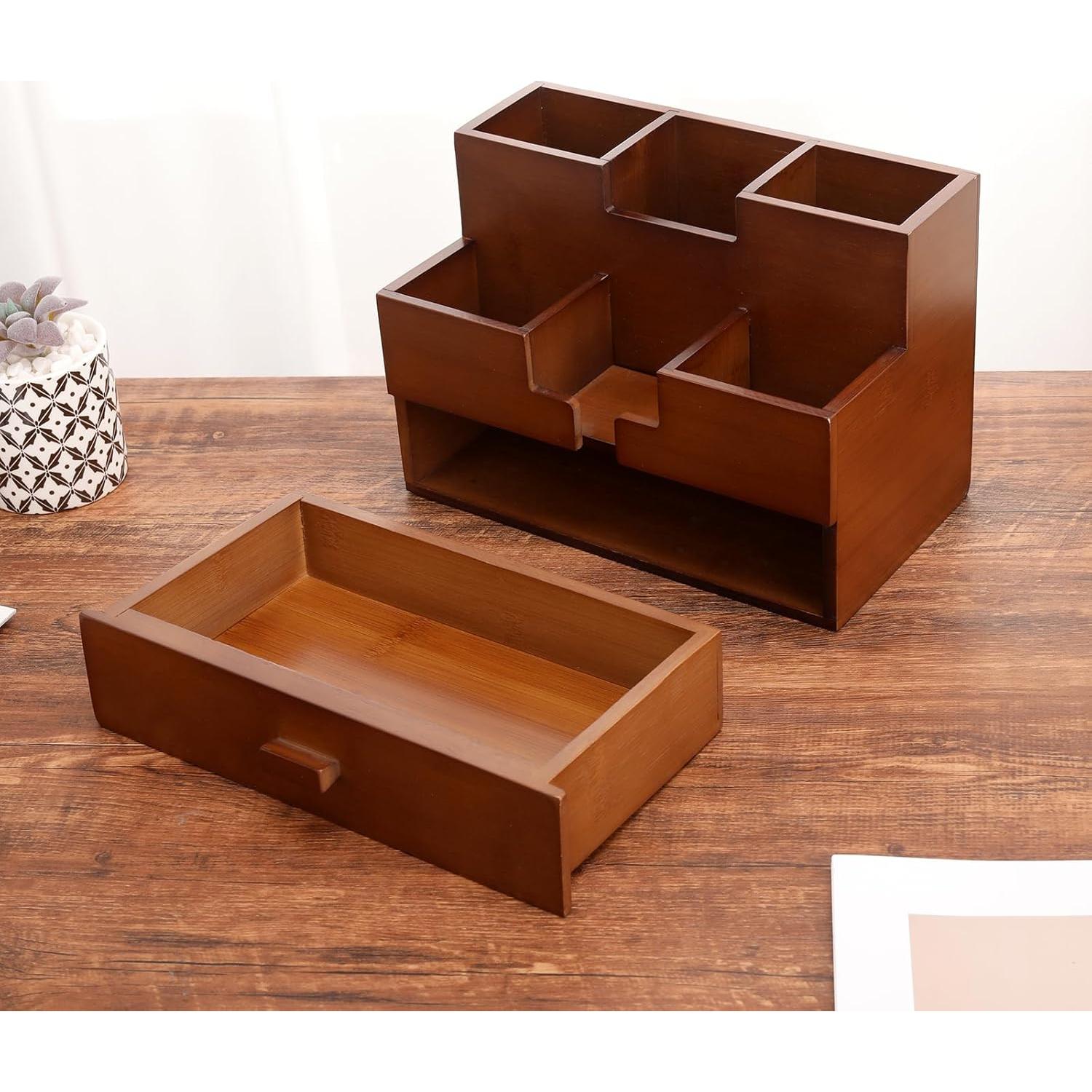 Organizador de Escritorio de Bambú Charmlife 3 Niveles 25.4x17.8x14.5 cm