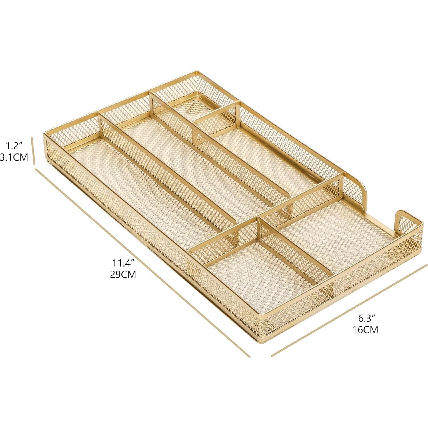 Organizador de Cajón Annova Pequeño Dorado - Malla de Metal