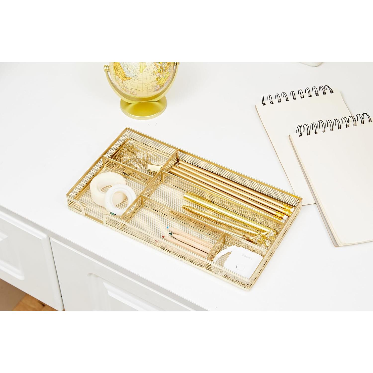 Organizador de Cajón Annova Pequeño Dorado - Malla de Metal