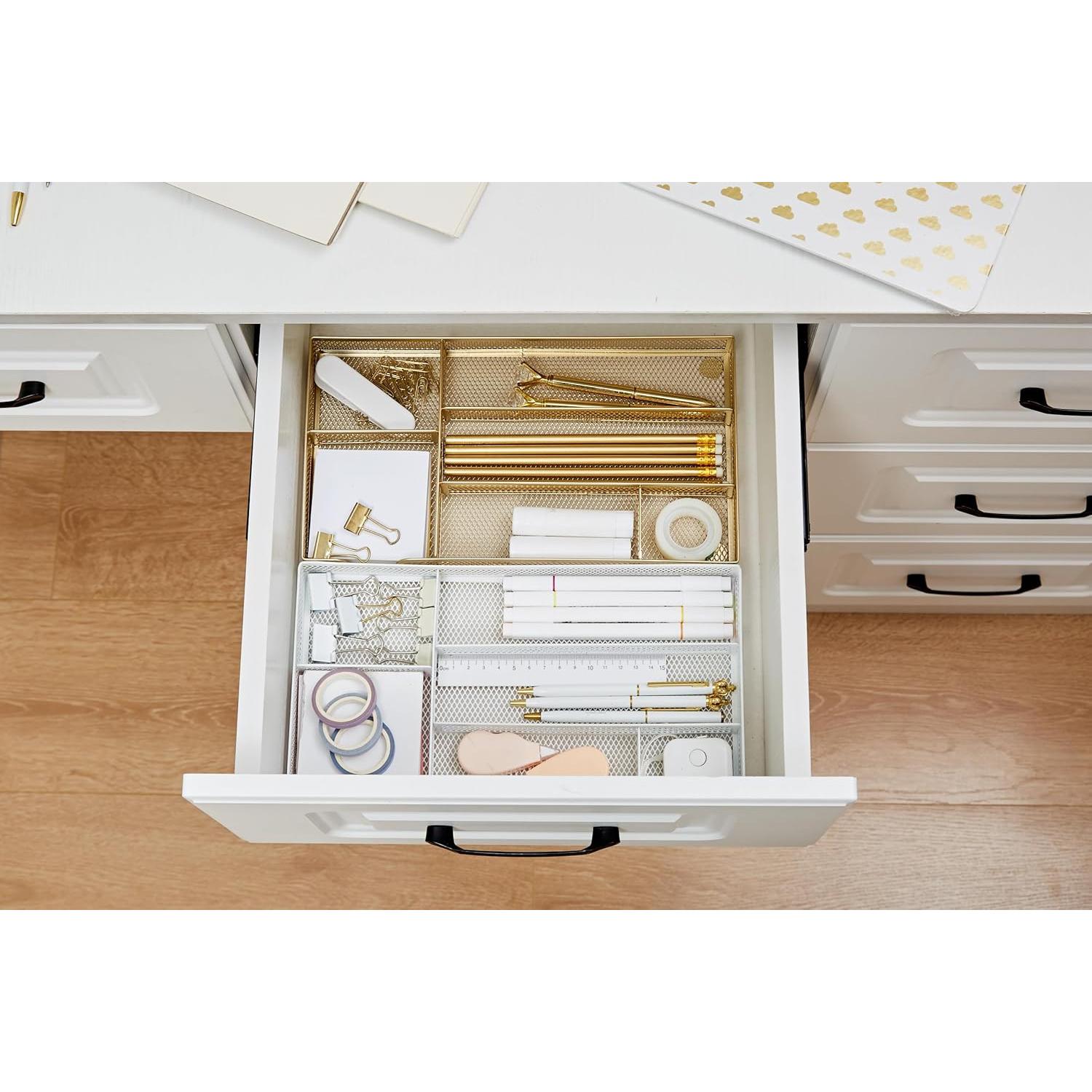 Organizador de Cajón Annova Pequeño Dorado - Malla de Metal