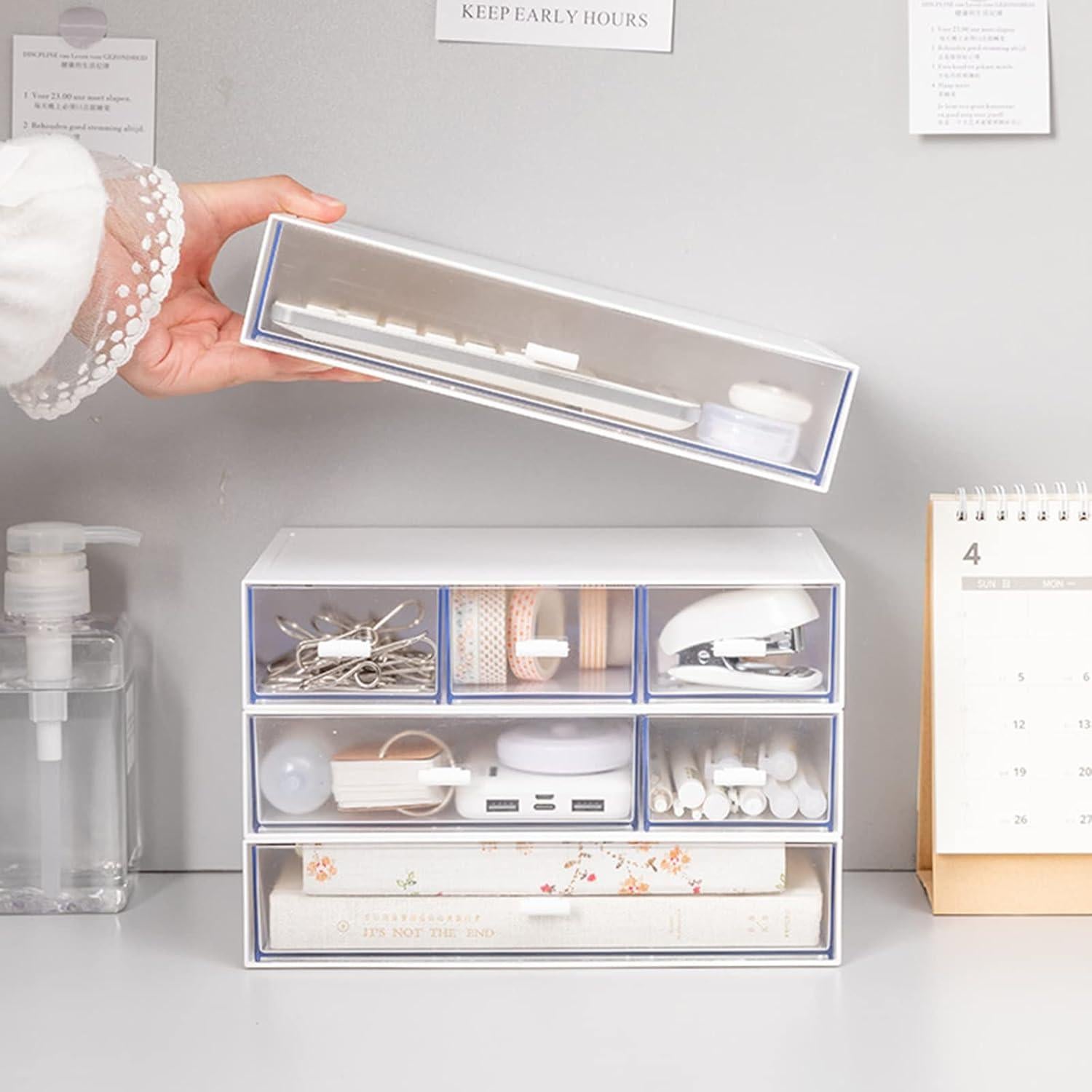 Organizador de Escritorio Pequeño 3 Niveles Lyellfe Transparente