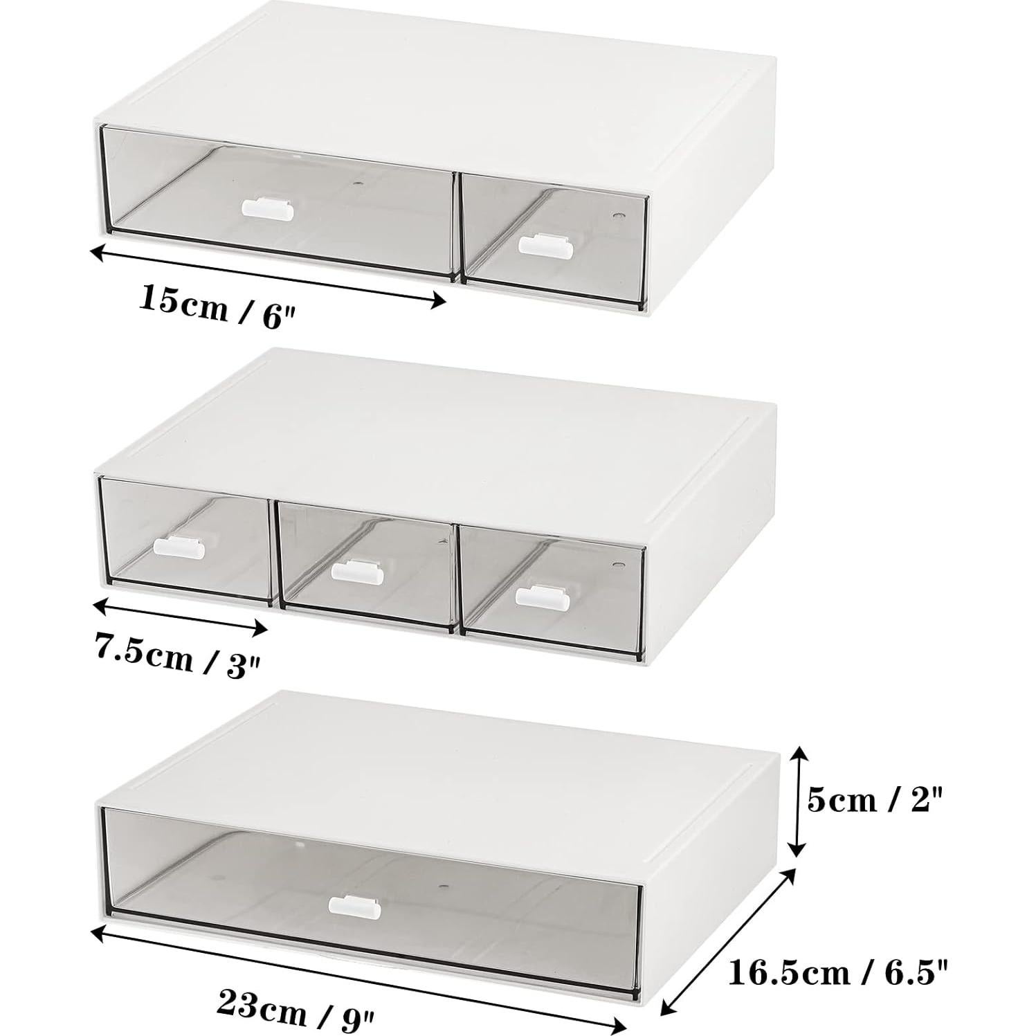 Organizador de Escritorio Pequeño 3 Niveles Lyellfe Transparente