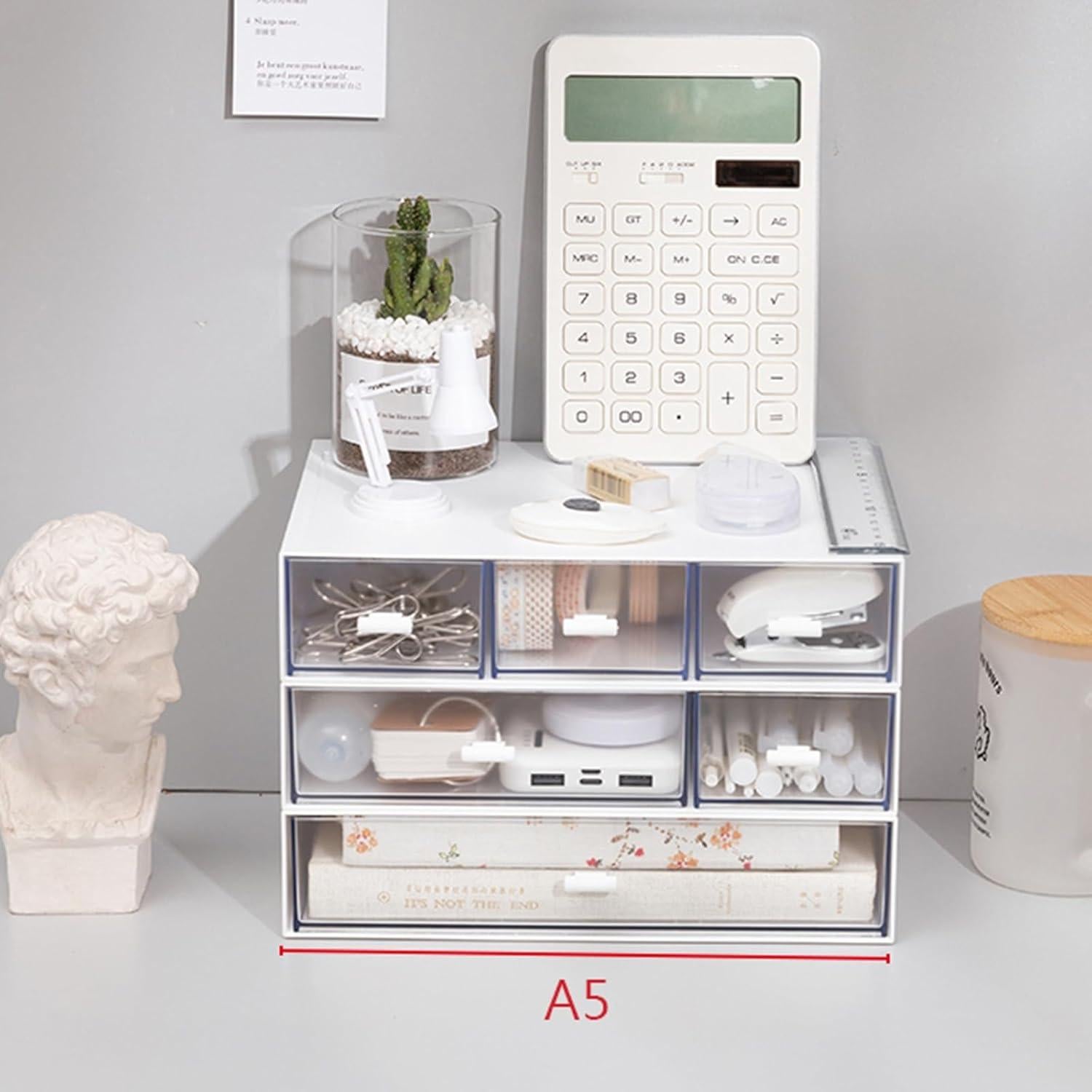 Organizador de Escritorio Pequeño 3 Niveles Lyellfe Transparente