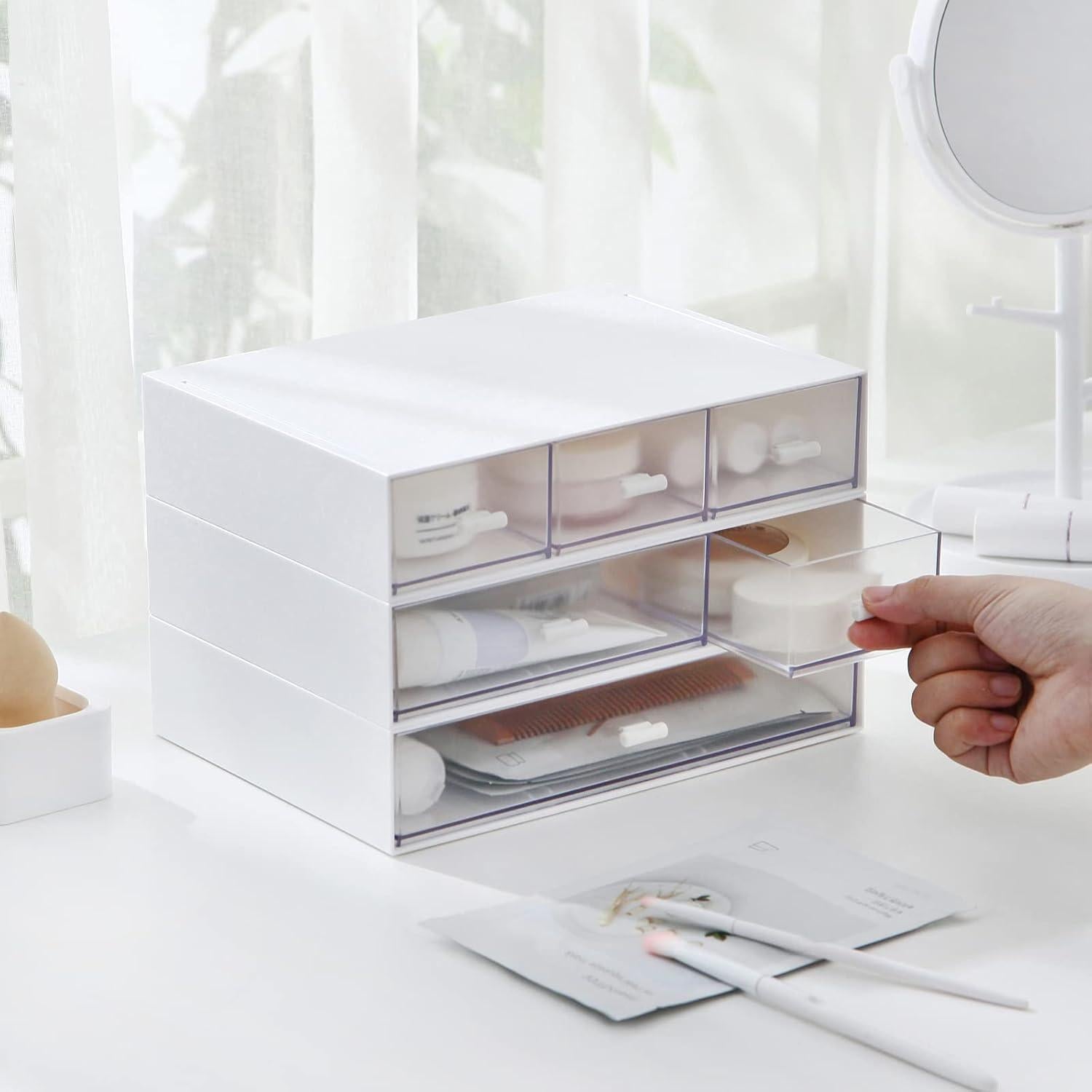 Organizador de Escritorio MILULUGO Blanco 6 Cajones 22.6x16.5x13 cm