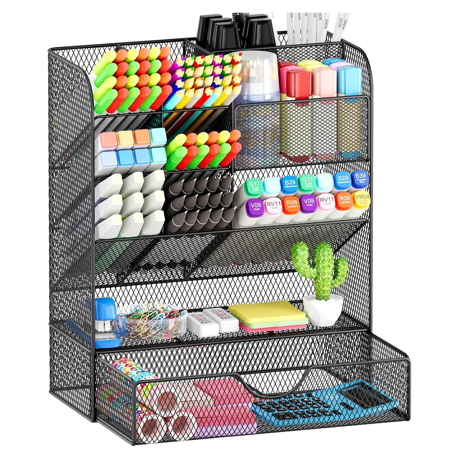 Organizador de Escritorio OPNICE con Cajón y Soporte para Plumas