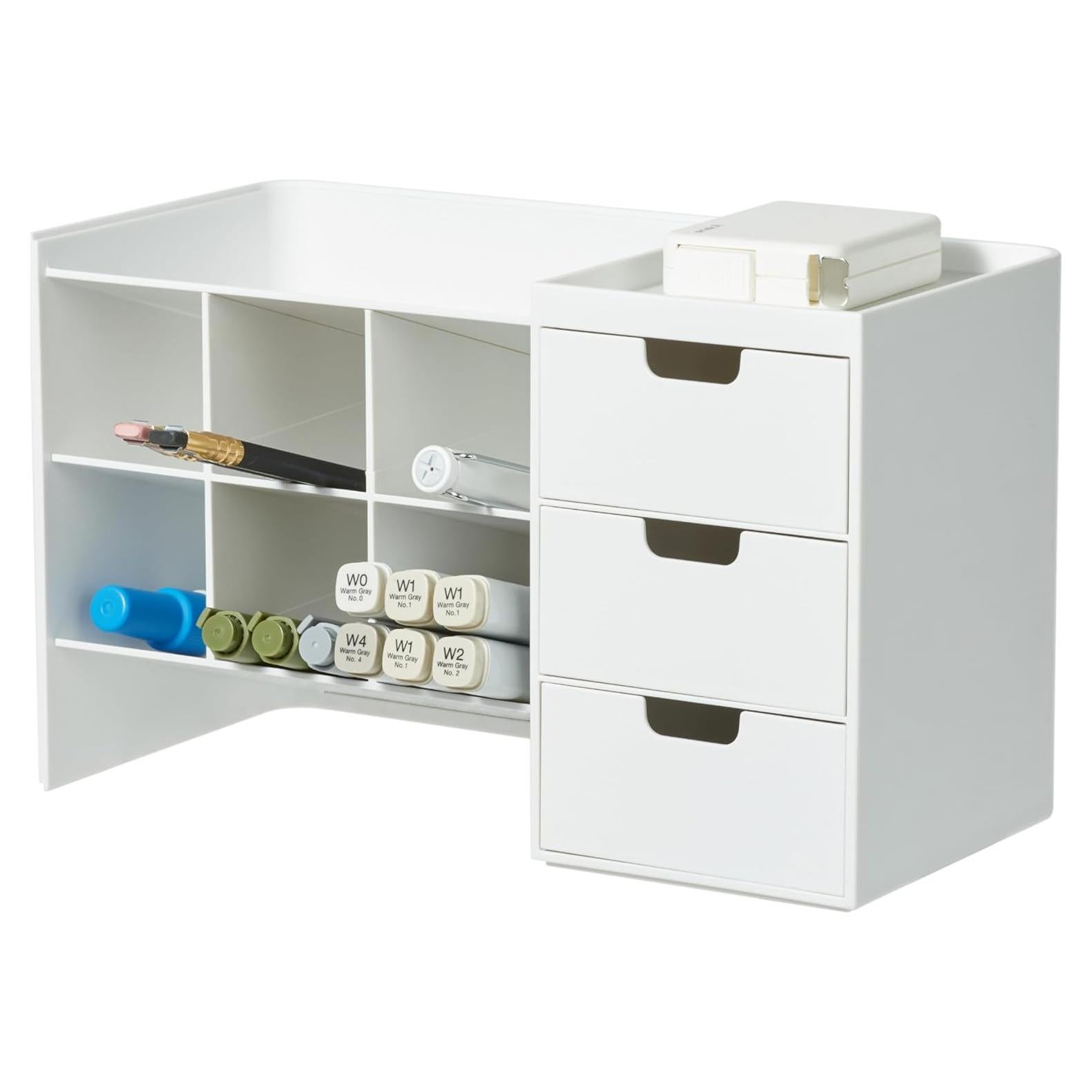 Organizador de Escritorio Apilable BLUE GINKGO Hive Stack - Blanco