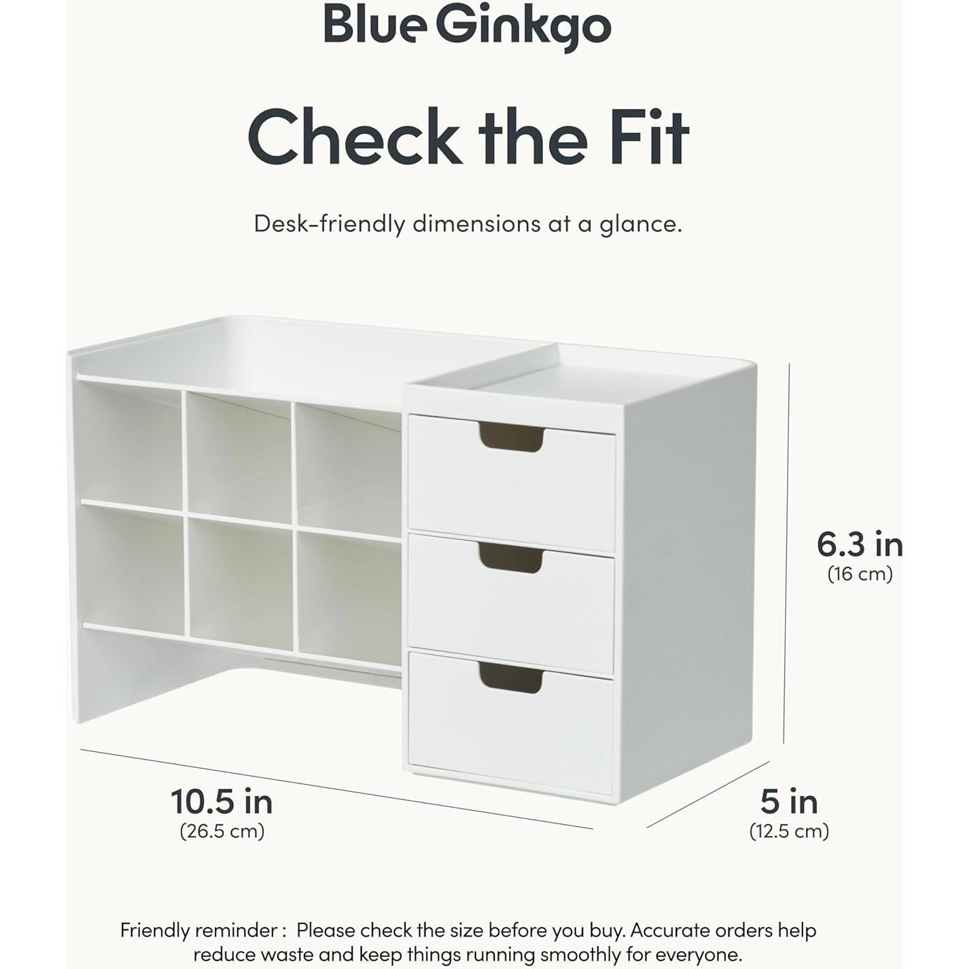 Organizador de Escritorio Apilable BLUE GINKGO Hive Stack - Blanco
