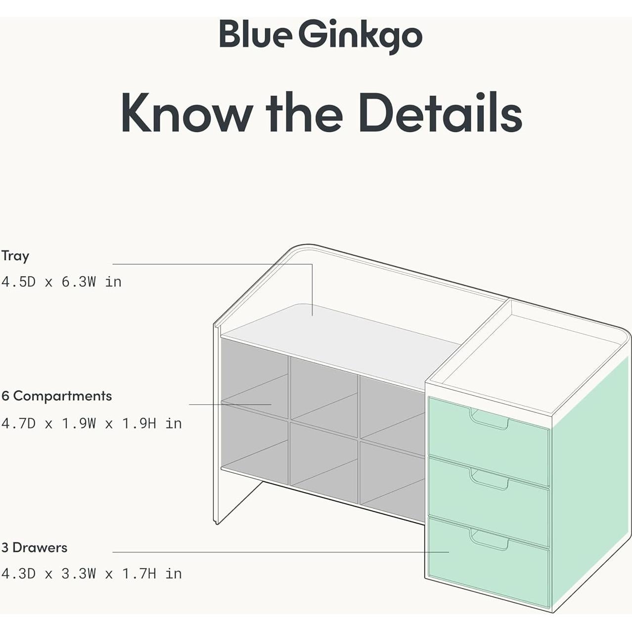 Organizador de Escritorio Apilable BLUE GINKGO Hive Stack - Blanco
