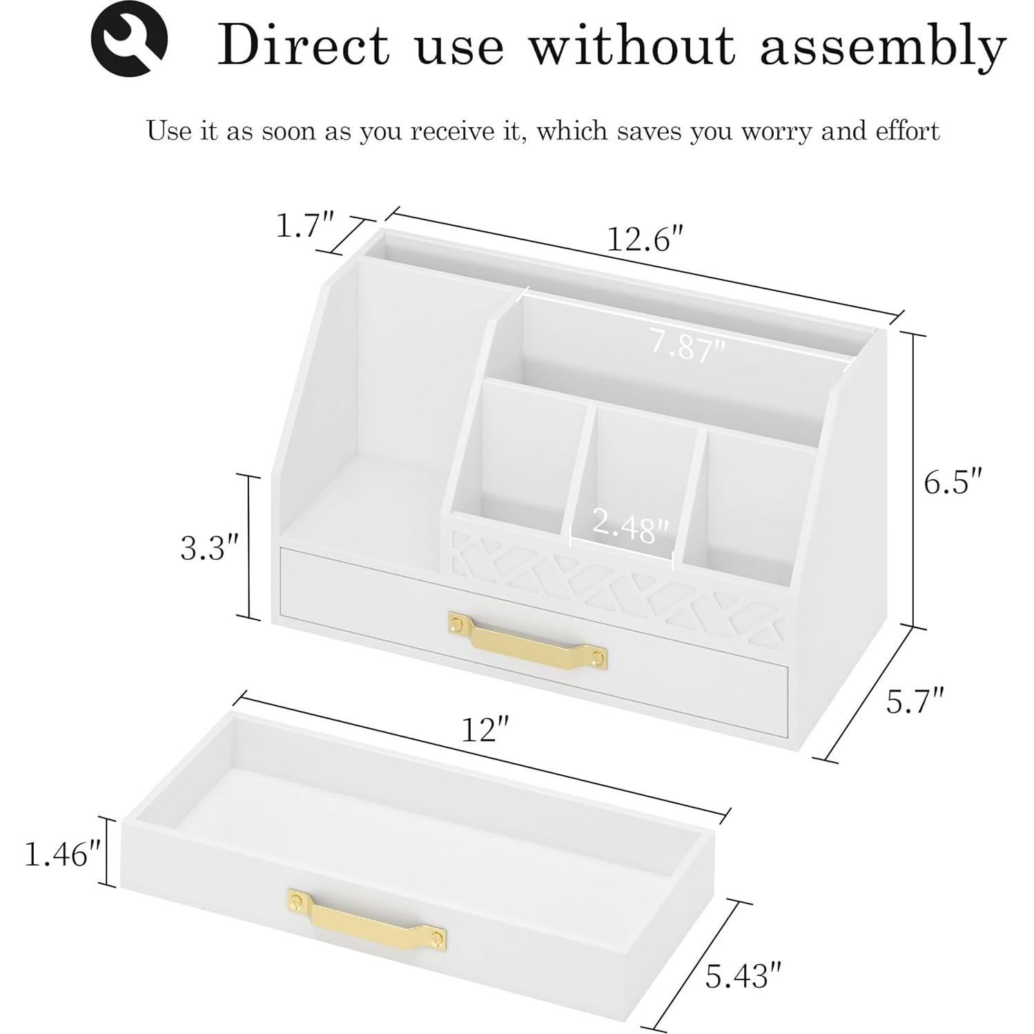 Organizador de Escritorio de Bambú Wisuce Essentials Blanco