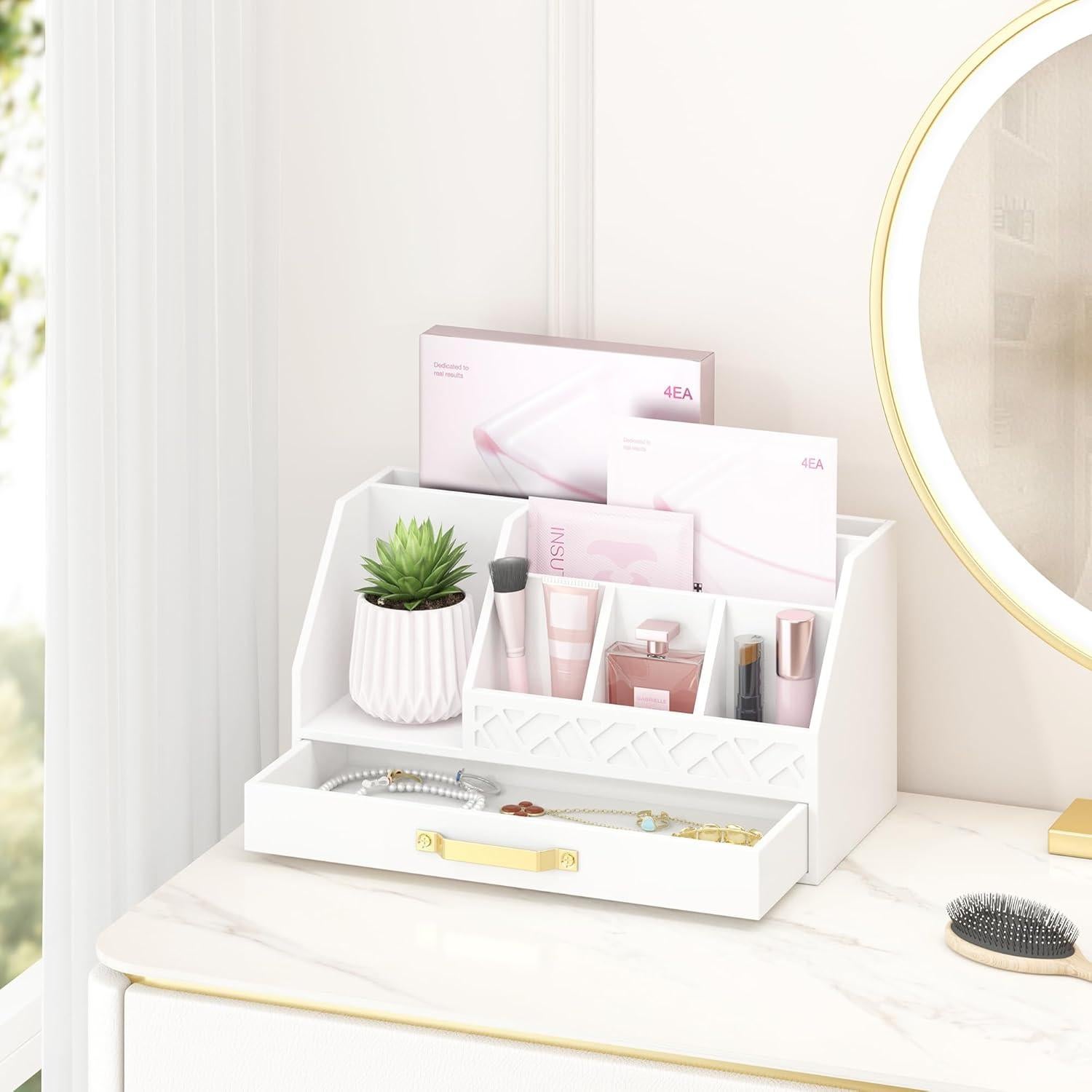 Organizador de Escritorio de Bambú Wisuce Essentials Blanco