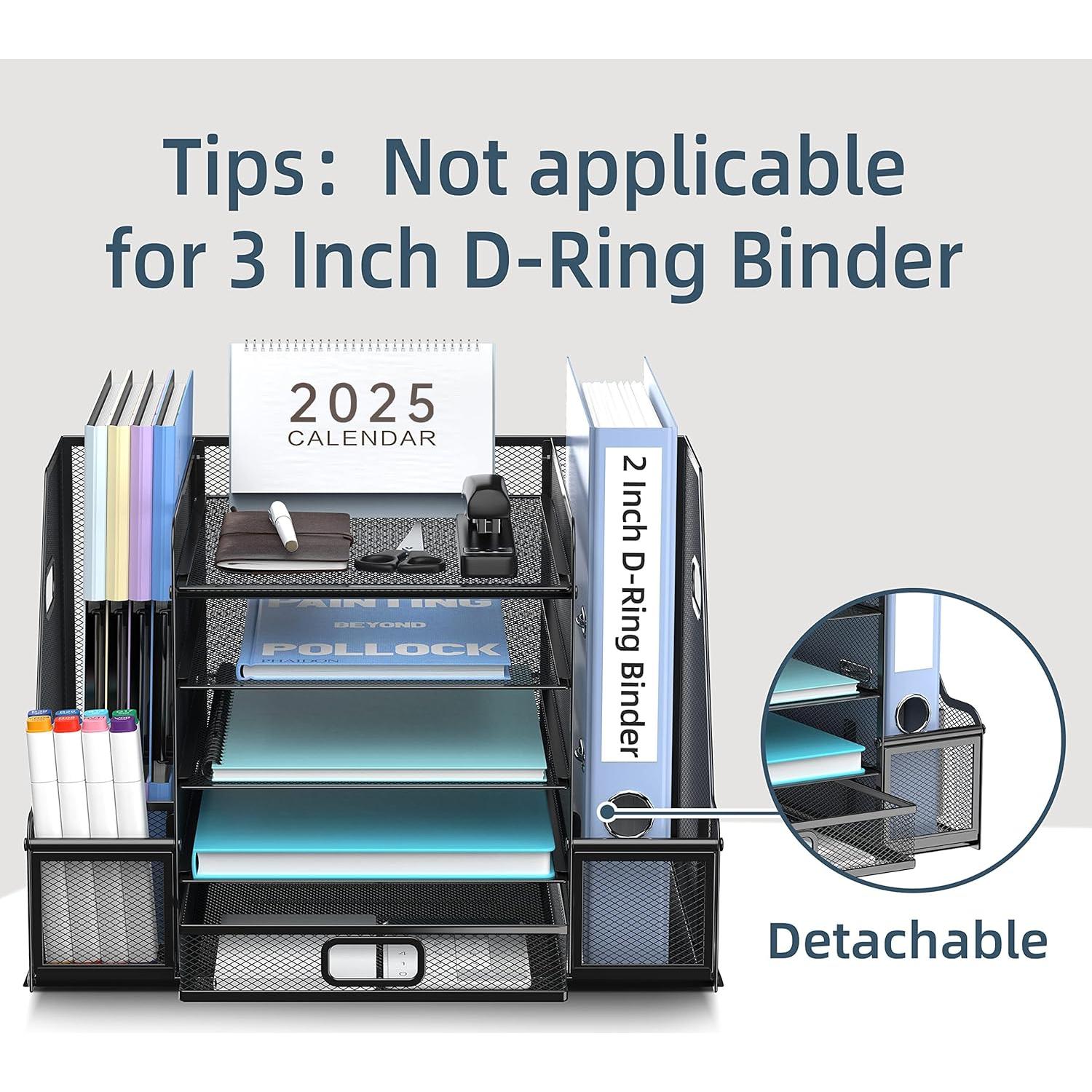 Organizador de Escritorio SUPEASY 5 Niveles con Cajón Negro