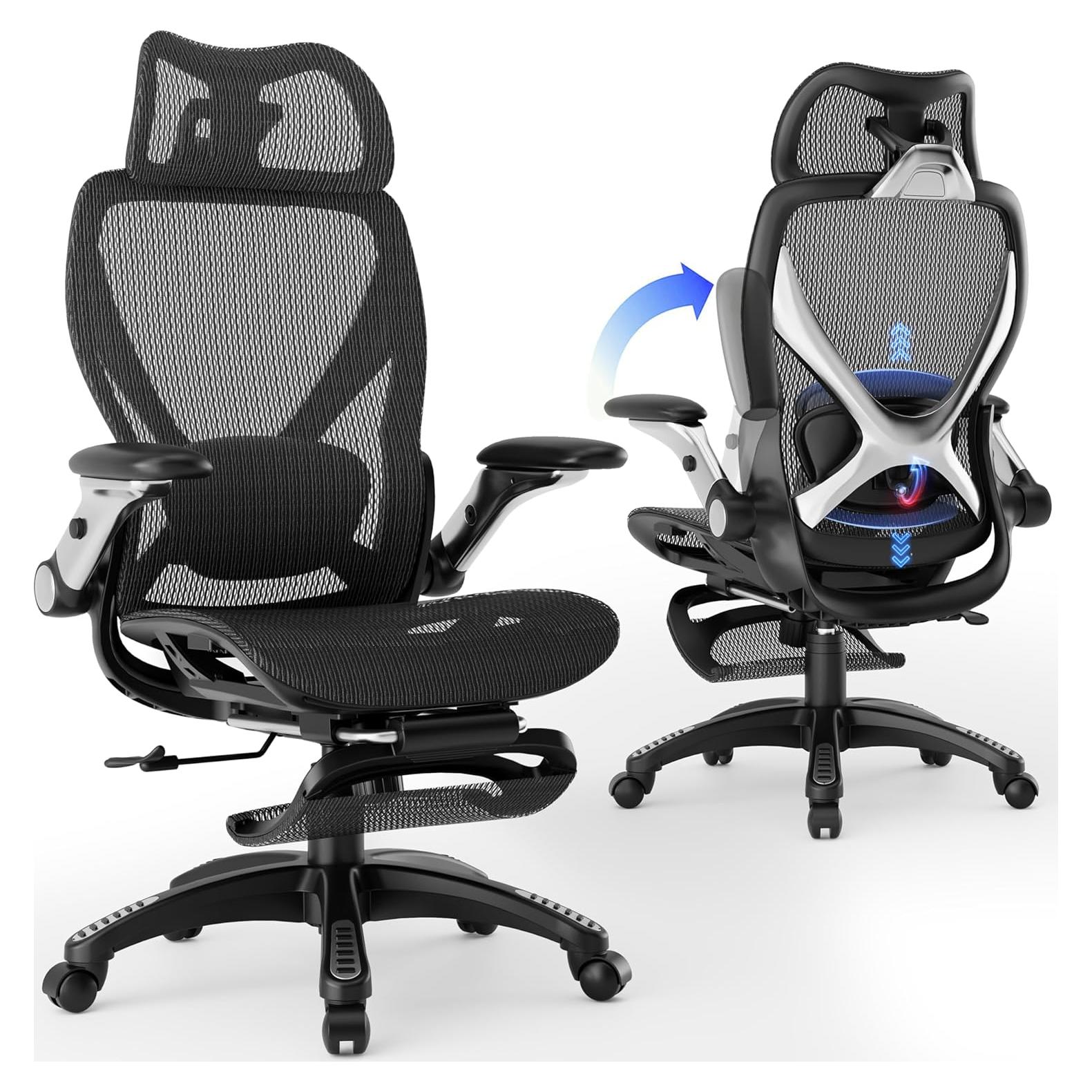 Silla de Oficina Ergonómica ELABEST X100 con Reposapiés y Soporte Lumbar Ajustable