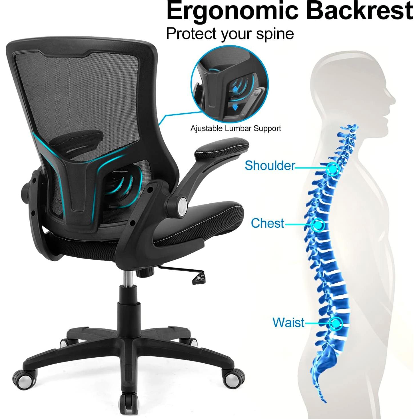 Silla de Oficina Ergonómica X XISHE con Respaldo de Malla y Soporte Lumbar