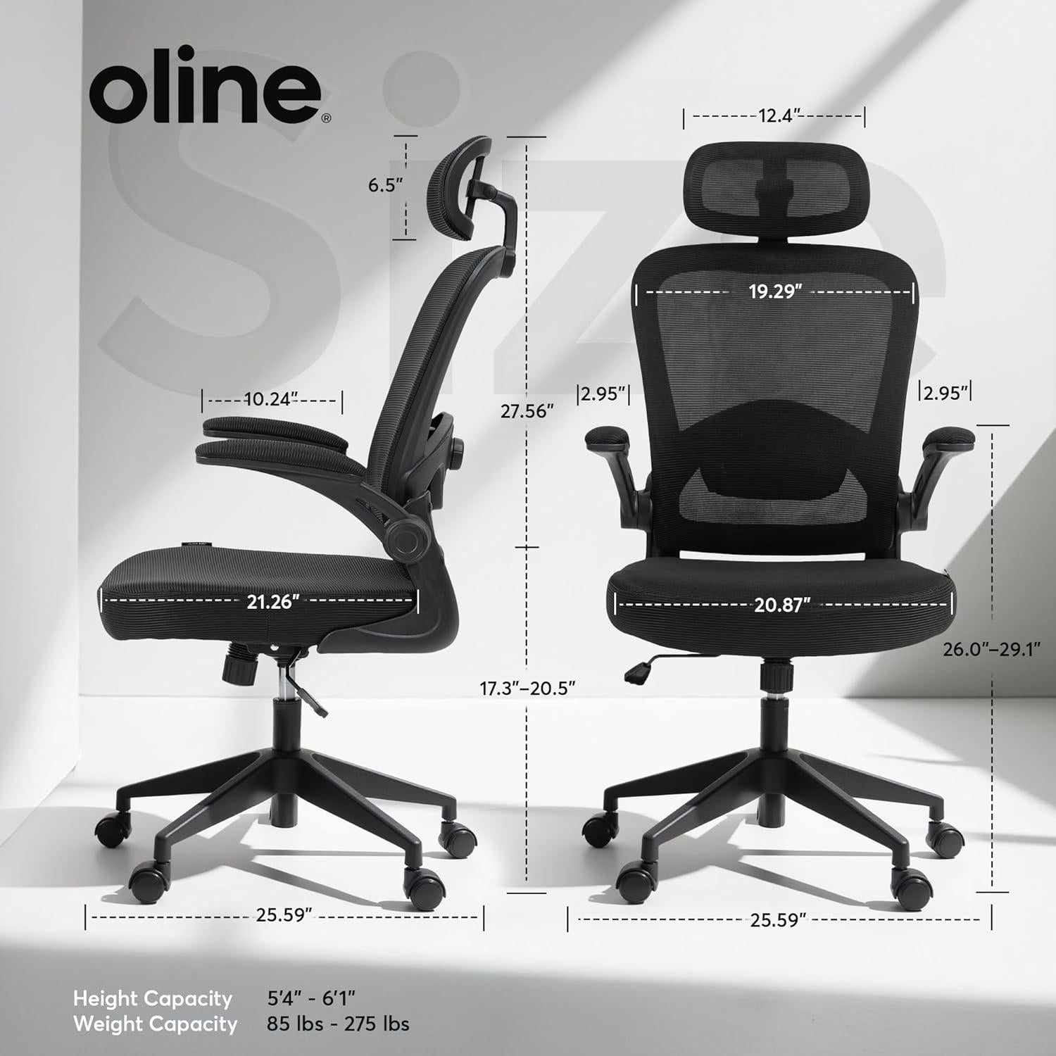 Silla de Oficina Ergonómica Oline ErgoAir - Soporte Lumbar Ajustable