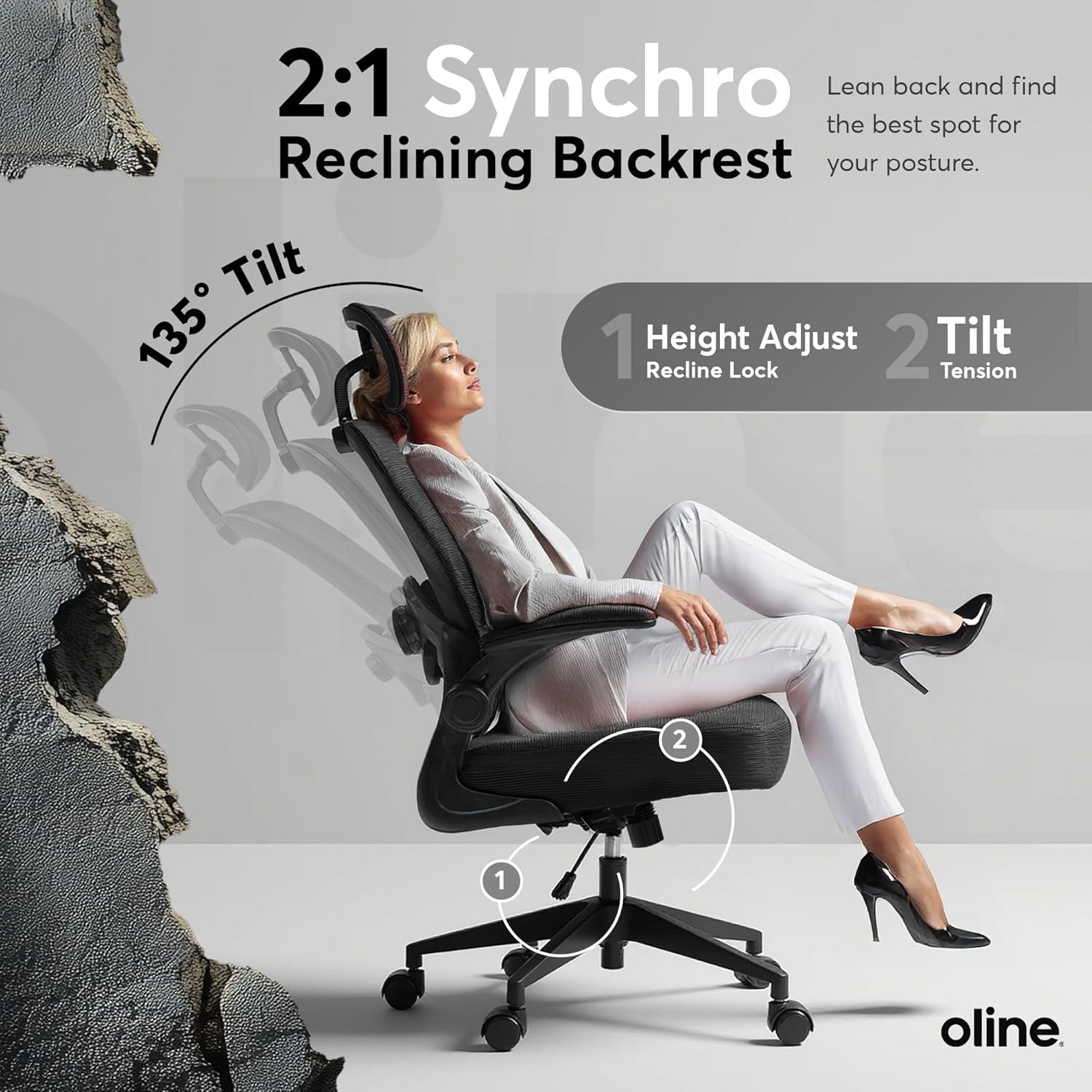 Silla de Oficina Ergonómica Oline ErgoAir - Soporte Lumbar Ajustable