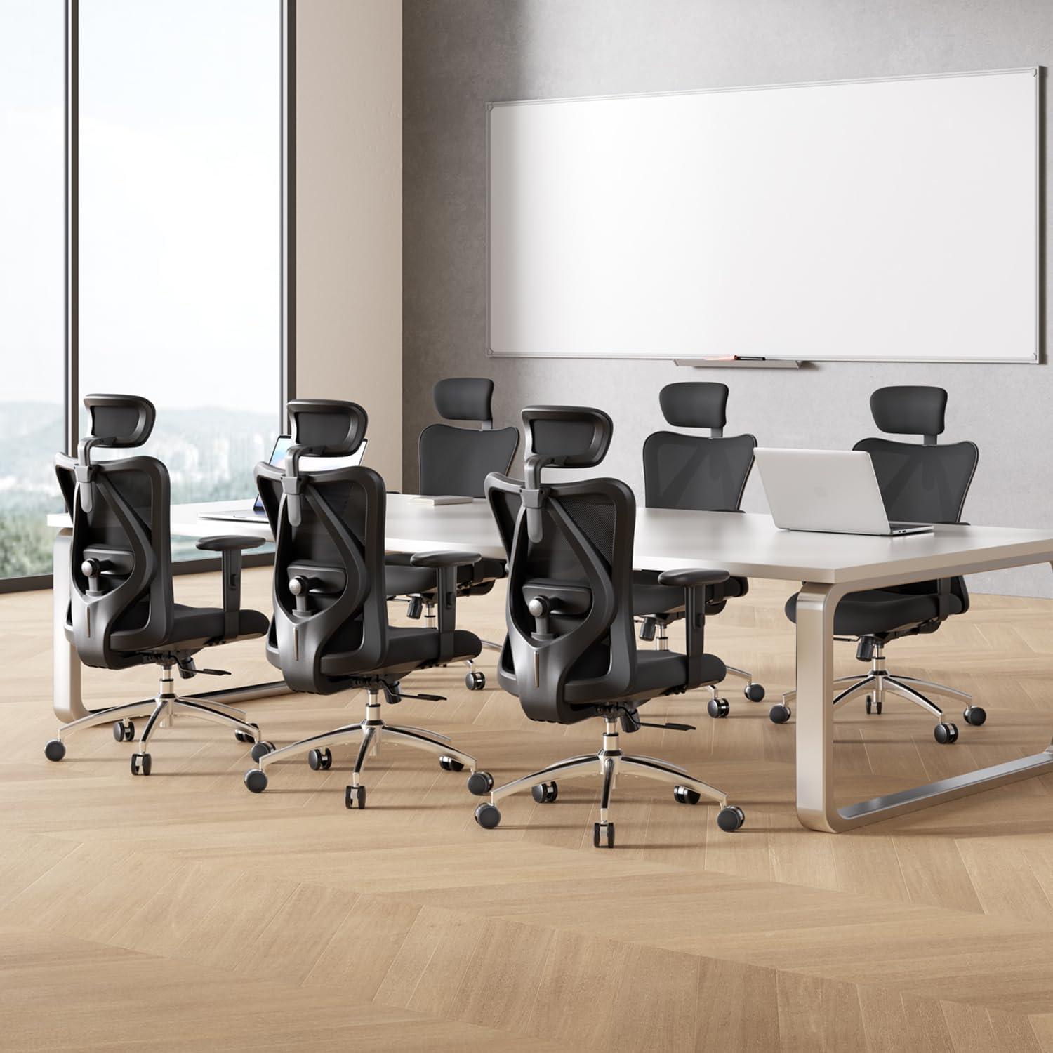 Silla de Oficina Ergonómica SIHOO M18 Negra Ajustable Soporte Lumbar