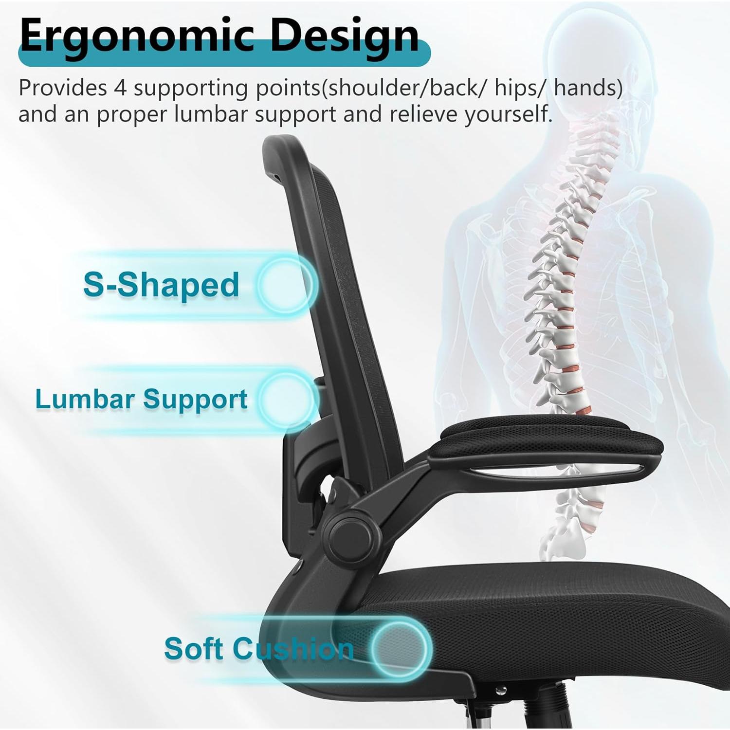 Silla de Oficina Ergonómica FelixKing FK918-W Negra Ajustable