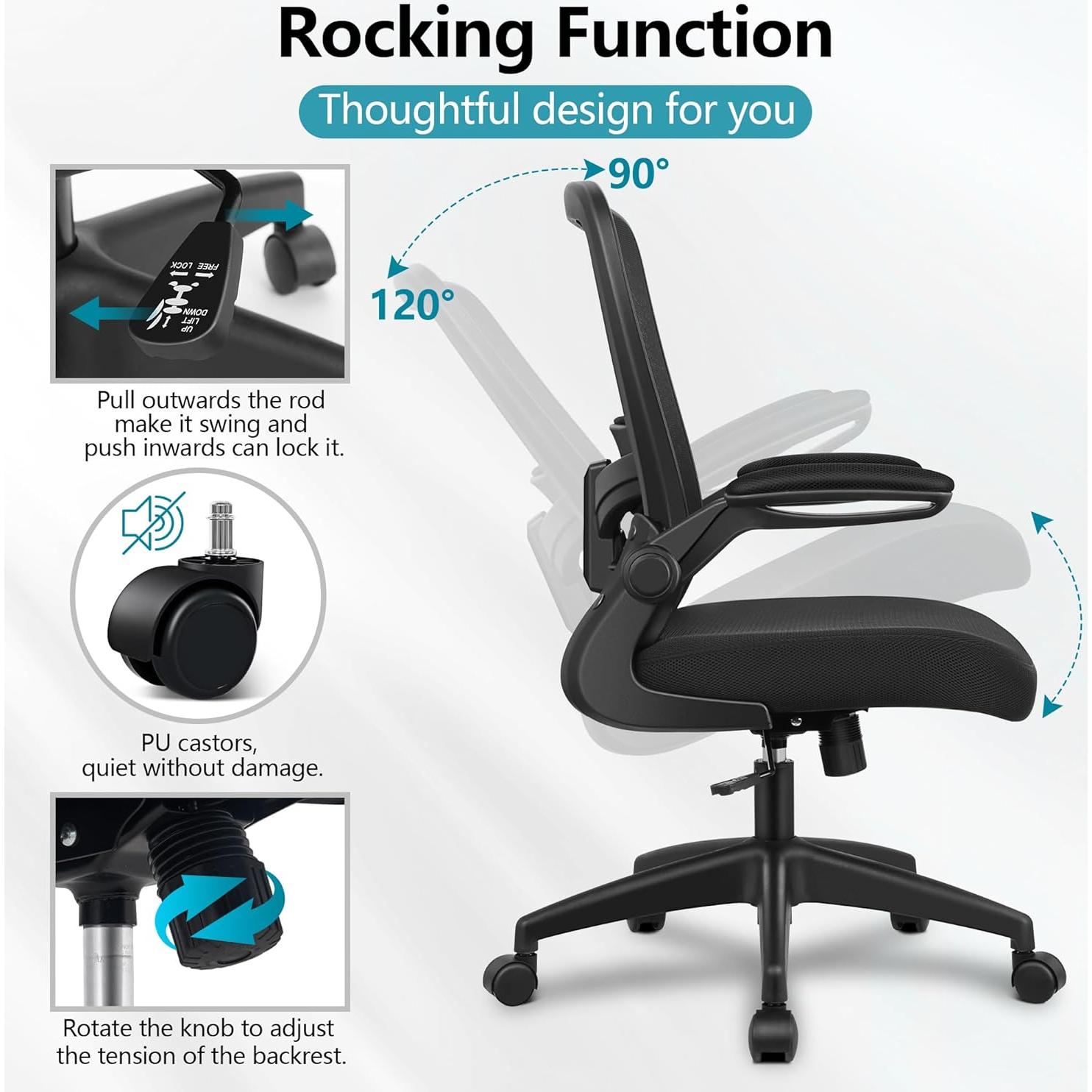 Silla de Oficina Ergonómica FelixKing FK918-W Negra Ajustable